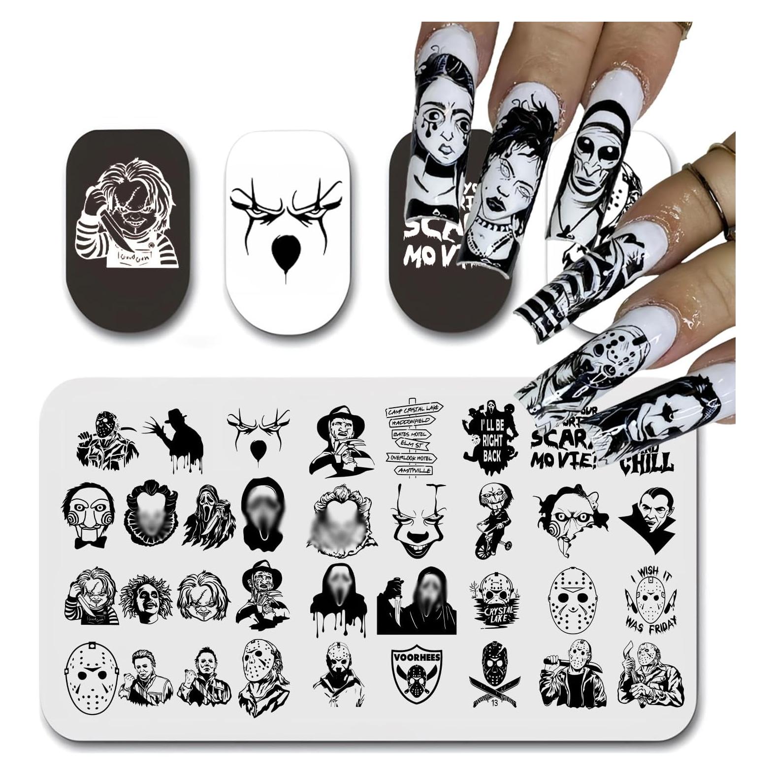 Placa de Estampado de Uñas Halloween Genérico 11.9x6.1cm