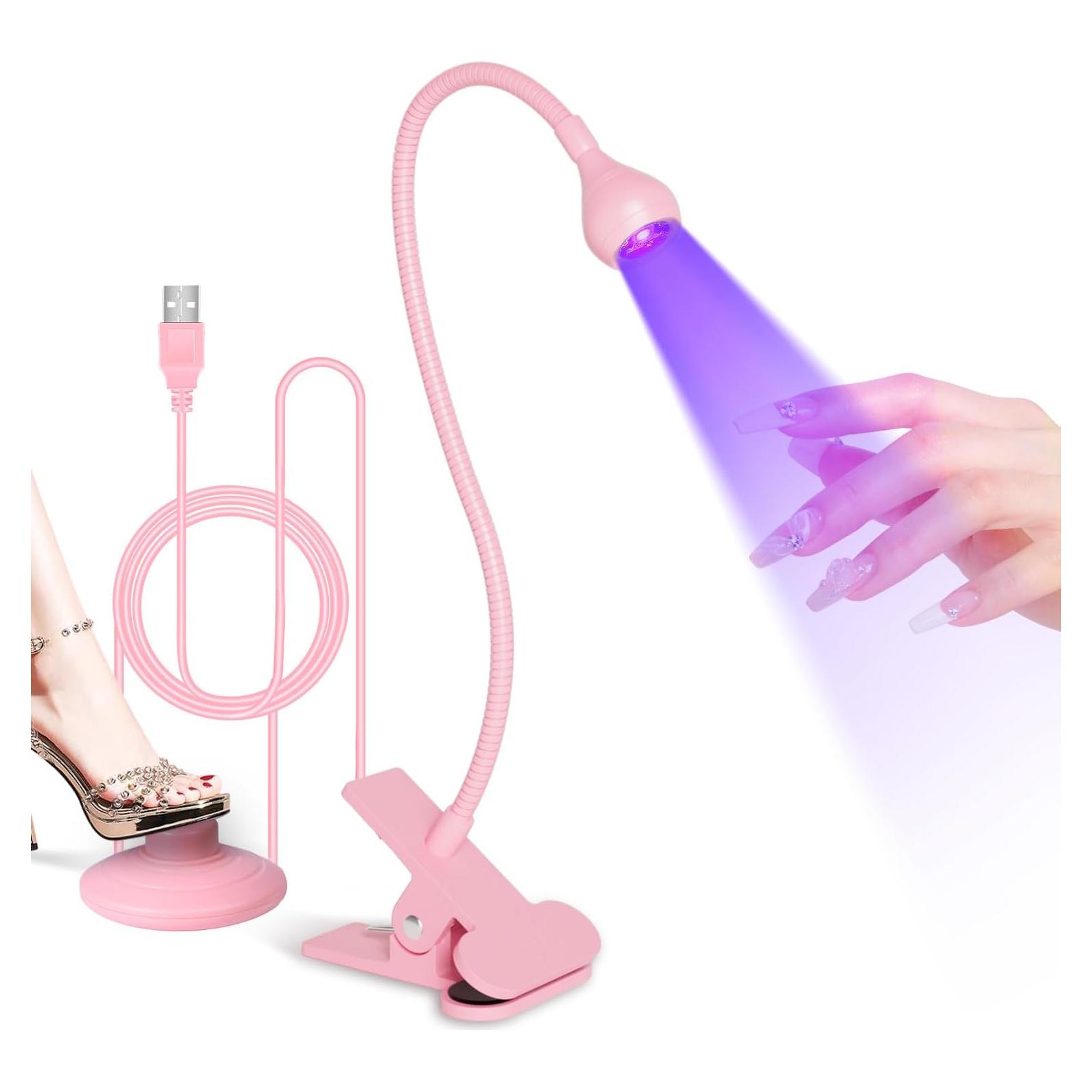 Lámpara de Uñas UV LED AORAEM Rosa con Control de Pie