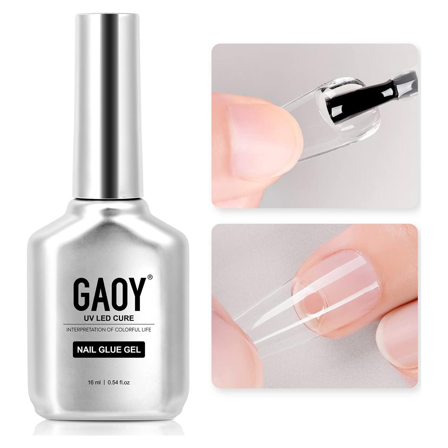 GAOY Gel Pegamento para Uñas 2 en 1 16ml - Larga Duración