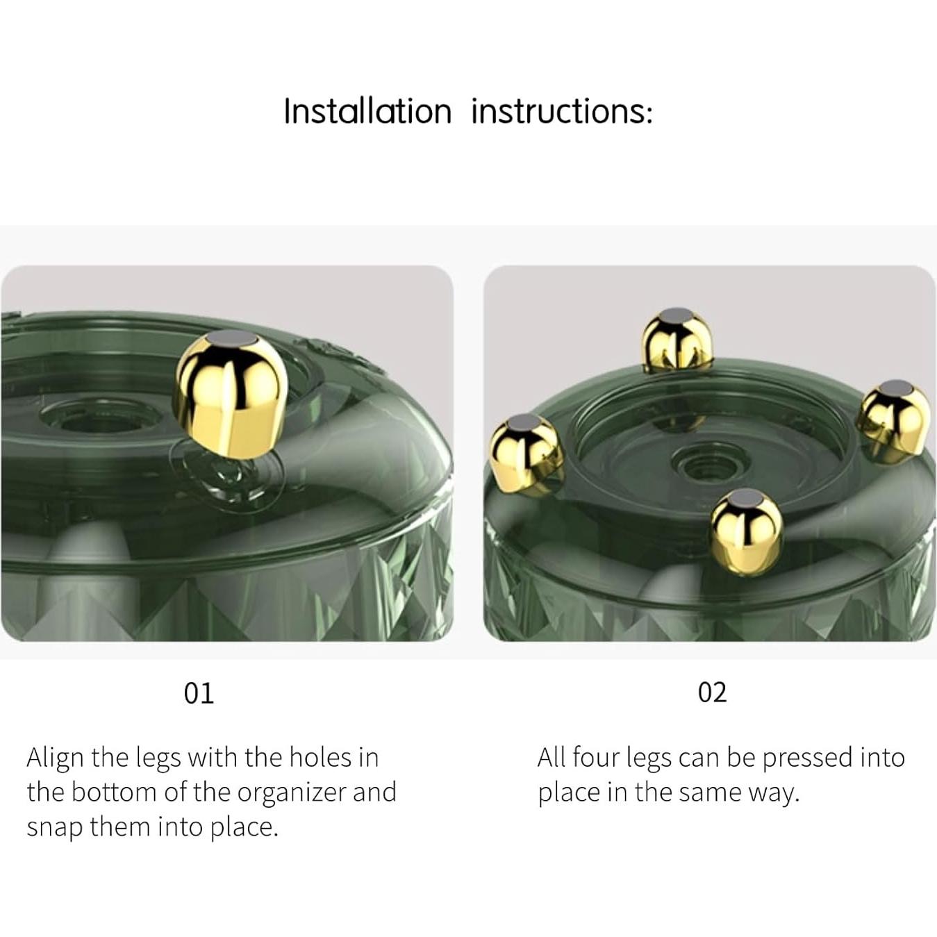 Organizador de Maquillaje Giratorio ZOHCAJBO 360° 5 Compartimentos Verde