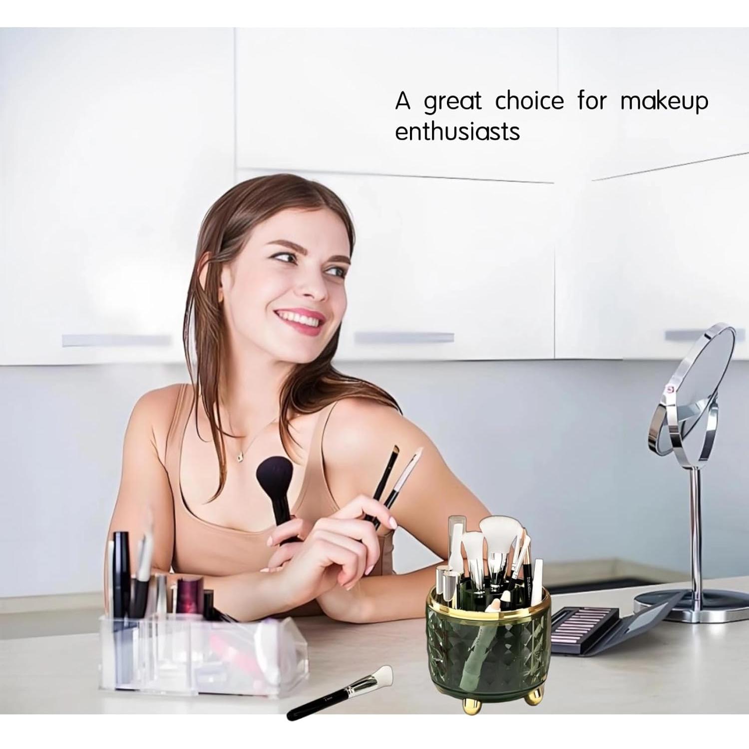 Organizador de Maquillaje Giratorio ZOHCAJBO 360° 5 Compartimentos Verde