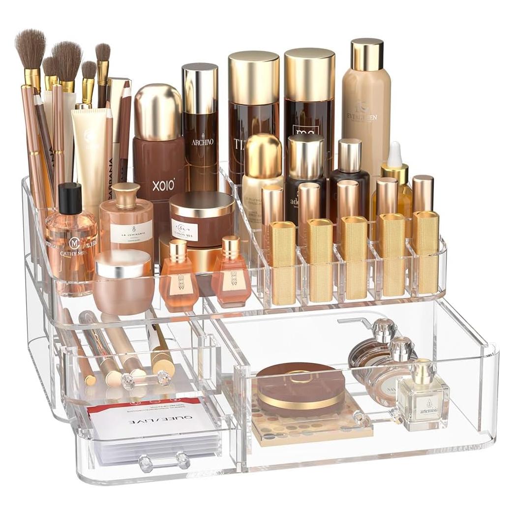 Organizador de Maquillaje Acrílico DALEMKY con Cajones 30x17.8x13.5cm