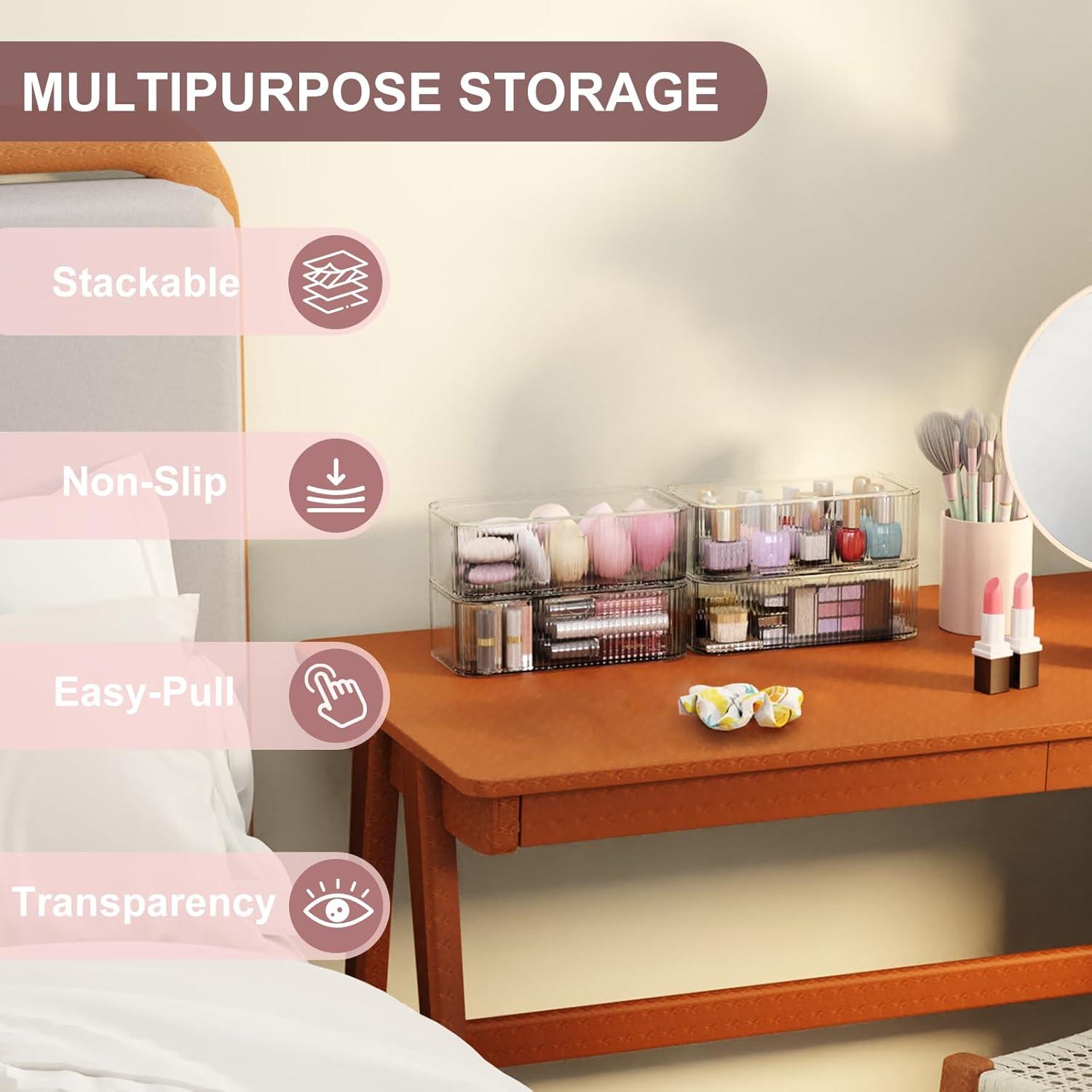 Organizador de Maquillaje Apilable Jywantful - 4 Cajones Acrílicos