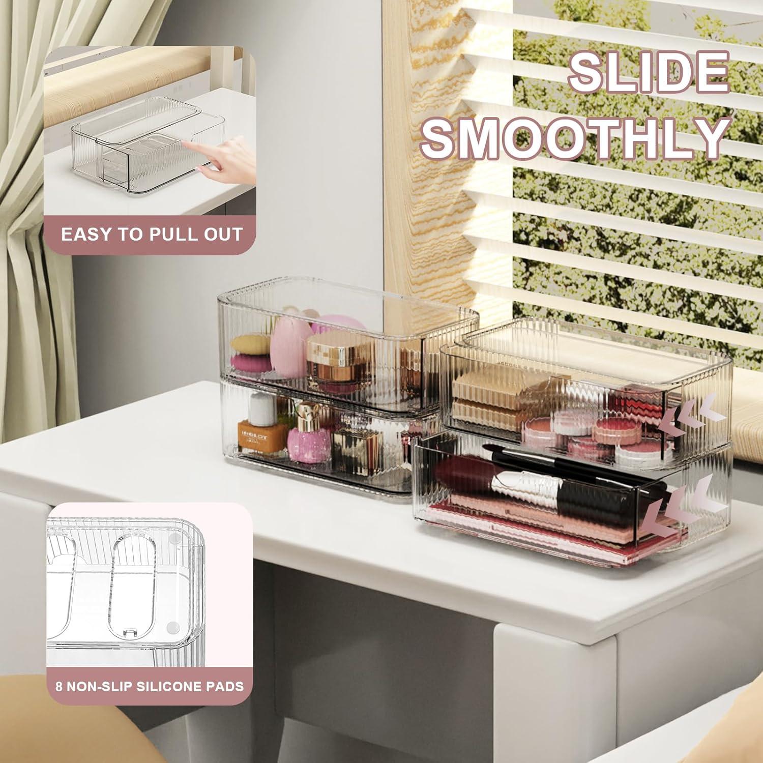 Organizador de Maquillaje Apilable Jywantful - 4 Cajones Acrílicos