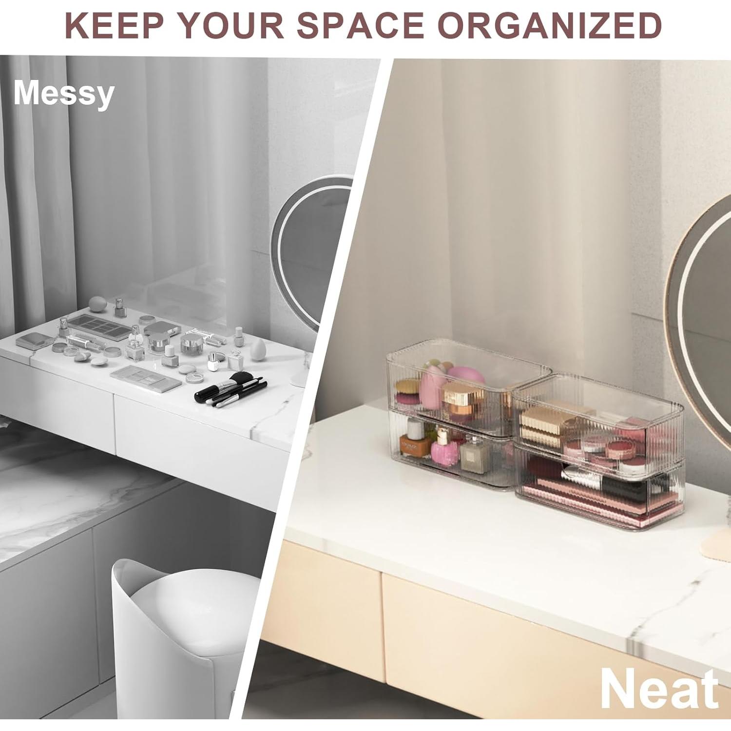 Organizador de Maquillaje Apilable Jywantful - 4 Cajones Acrílicos