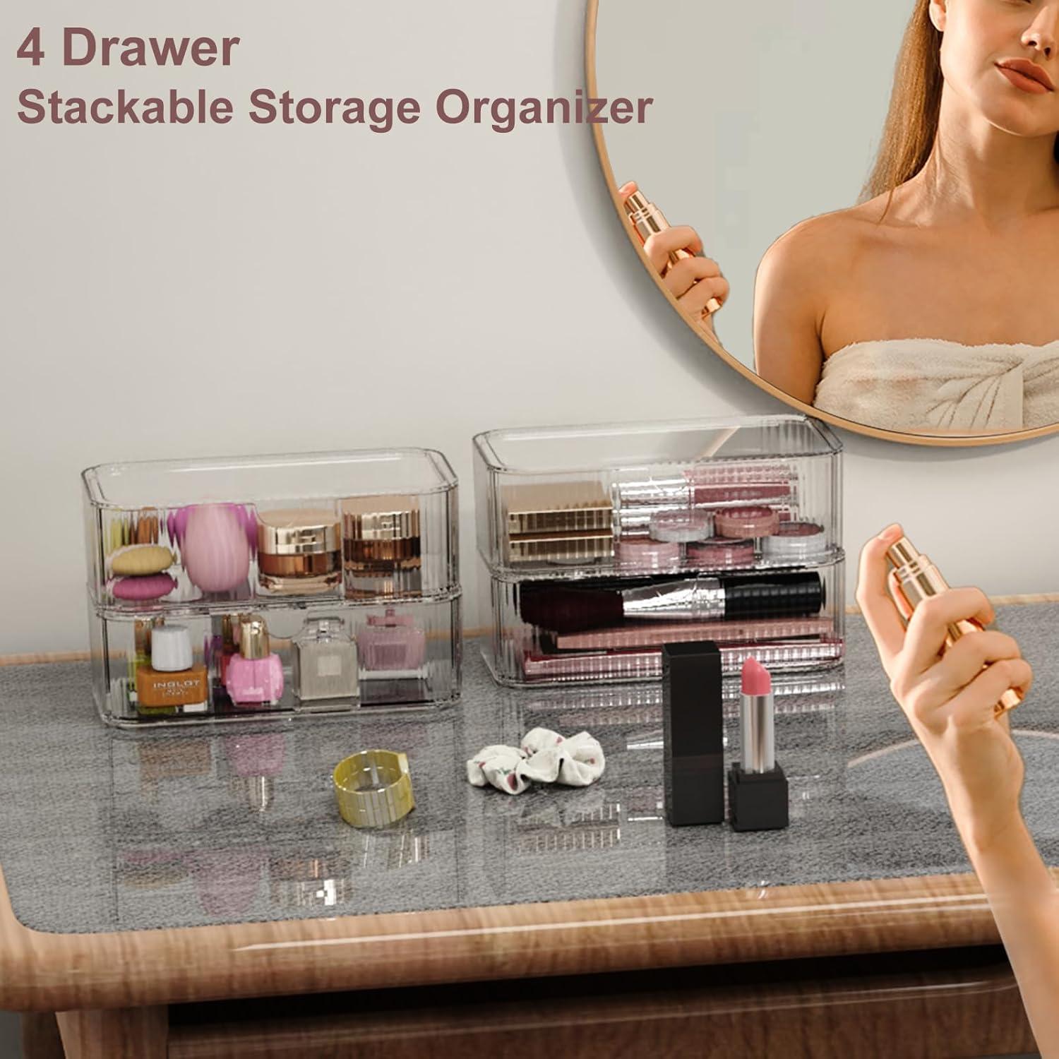 Organizador de Maquillaje Apilable Jywantful - 4 Cajones Acrílicos