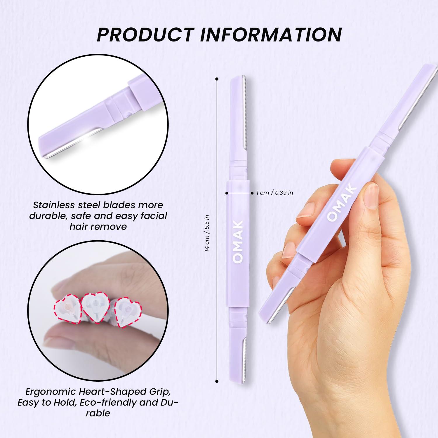 Rasuradora Doble Cara OMAK para Mujeres - 6 Piezas, Acero Inoxidable