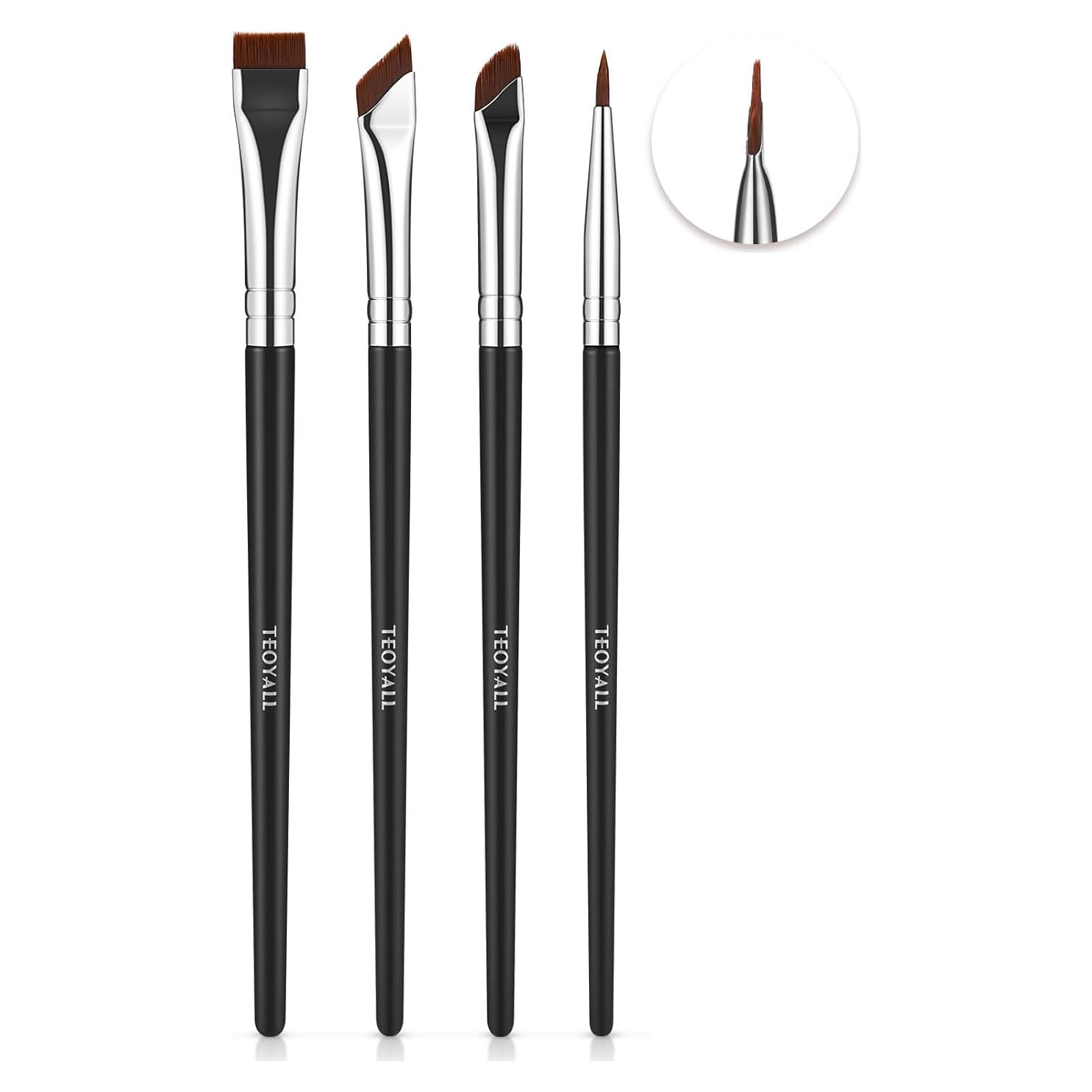Juego de Pinceles de Delineador TEOYALL - 4 Piezas, Punta Fina