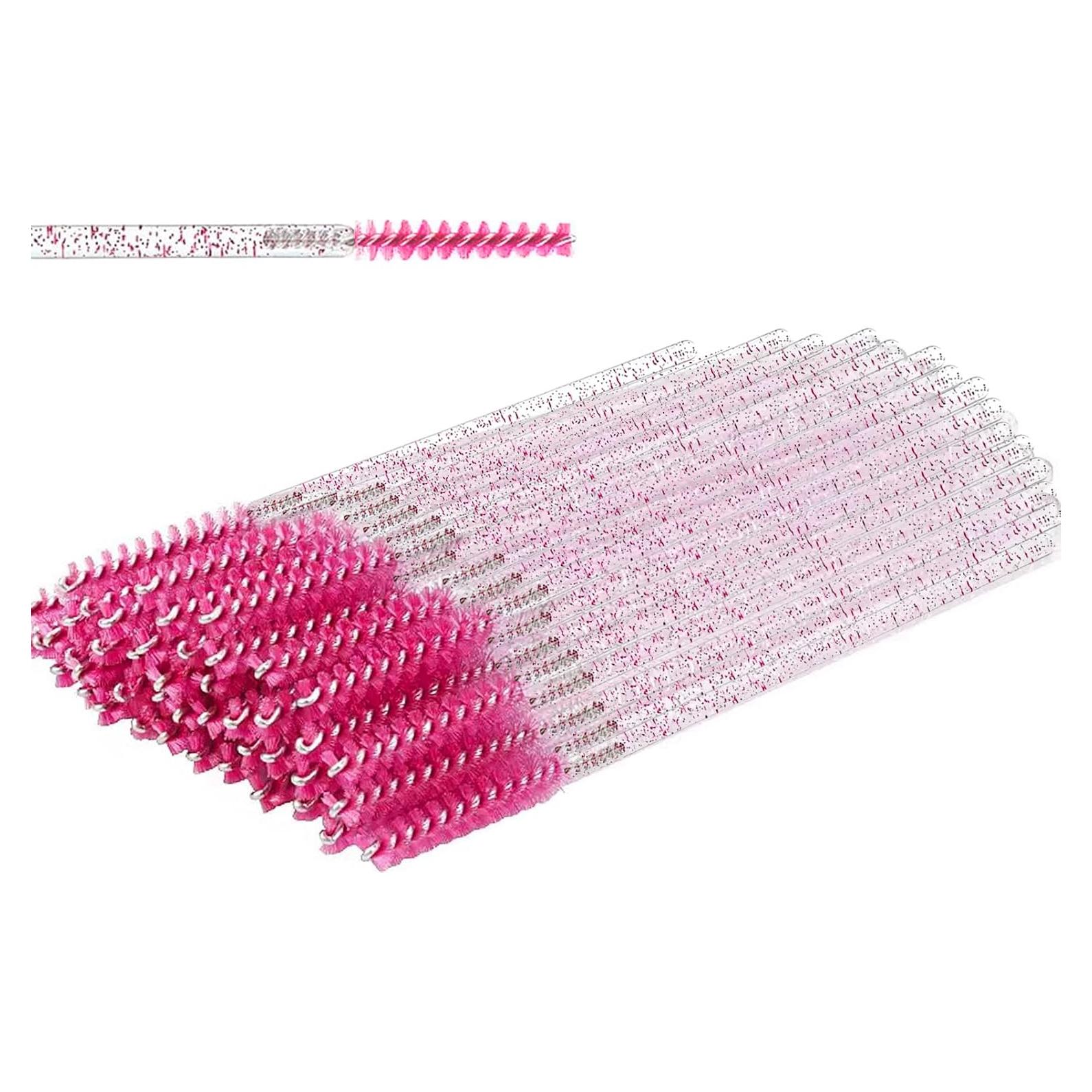 Cepillos de Pestañas Desechables CORCONESS 50 Pcs Rosa