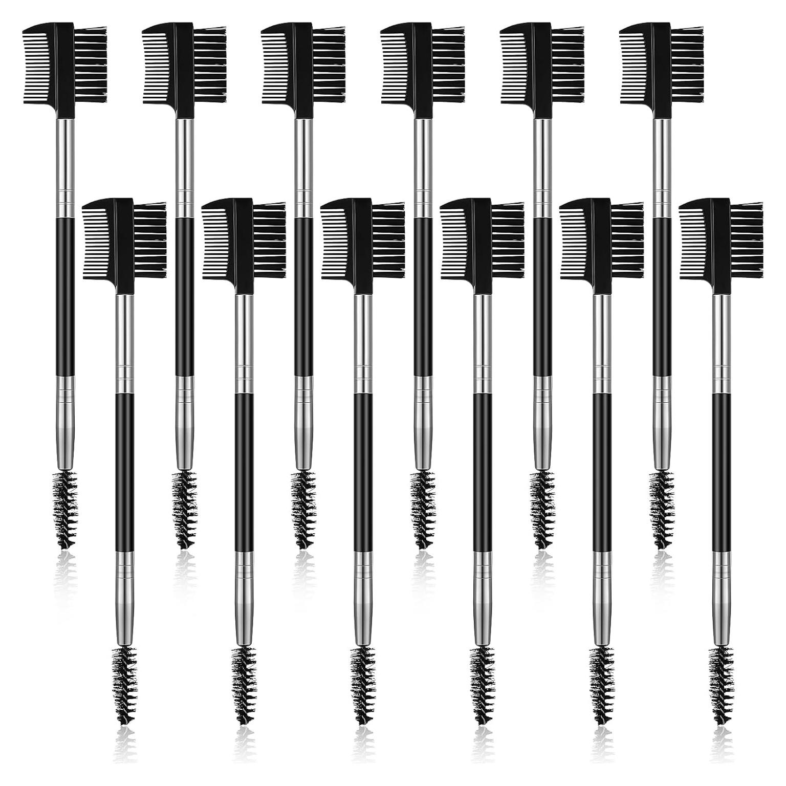 Cobee 12 Piezas Cepillos de Cejas y Pestañas 3 en 1