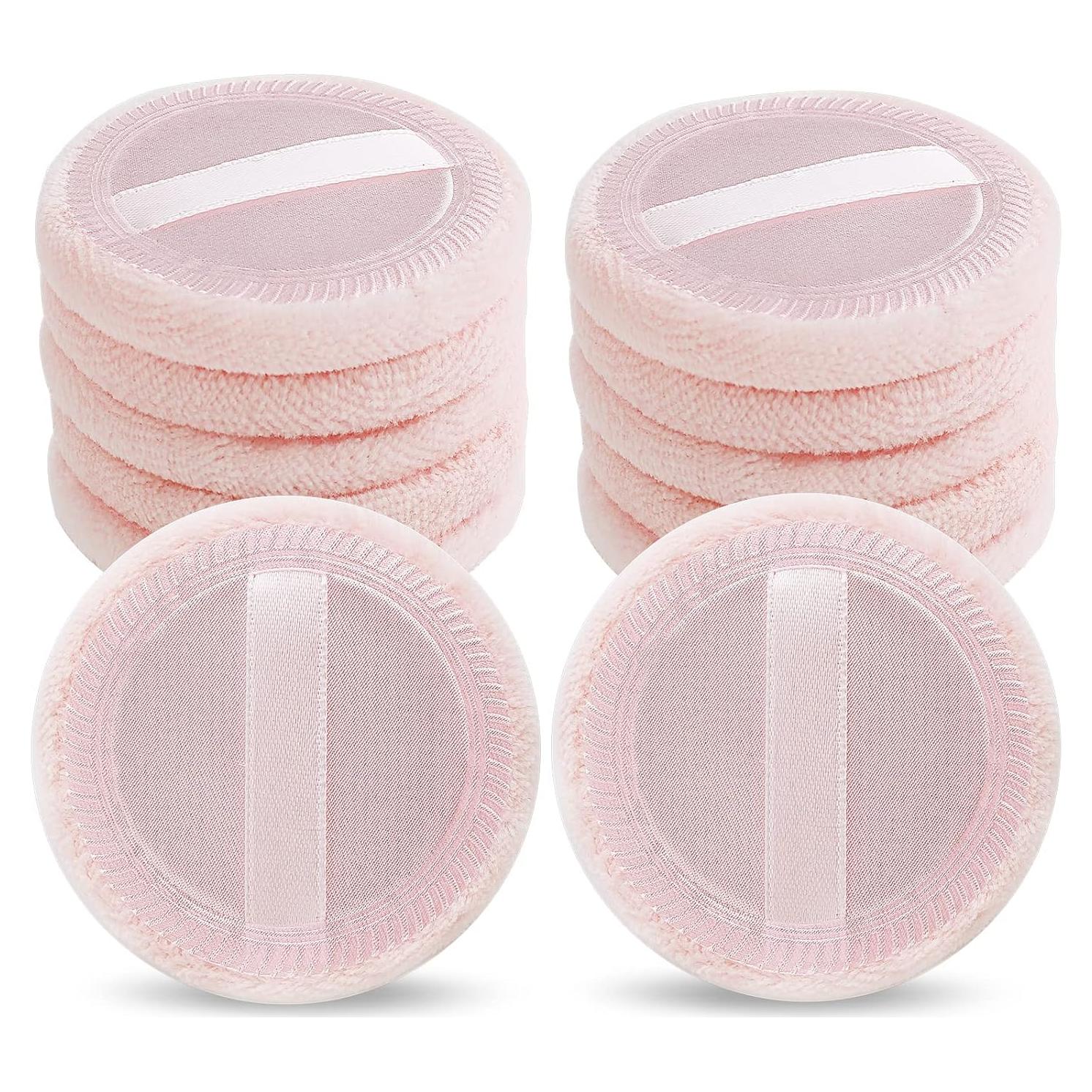 12 Esponjas de Maquillaje Rosa Sibba - Puff de Polvo Velour