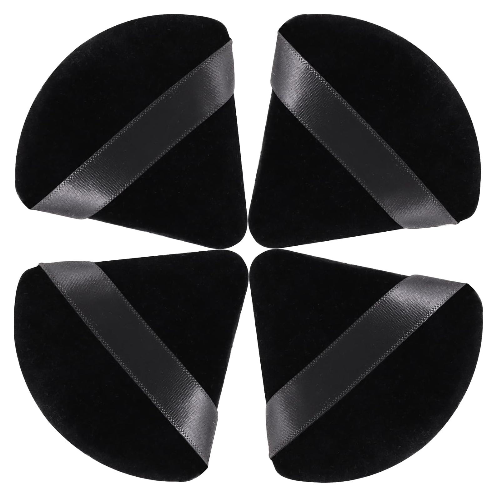 Esponja de Maquillaje Triangular JOLY - 4 Pcs Negro, Precisión y Reutilizable