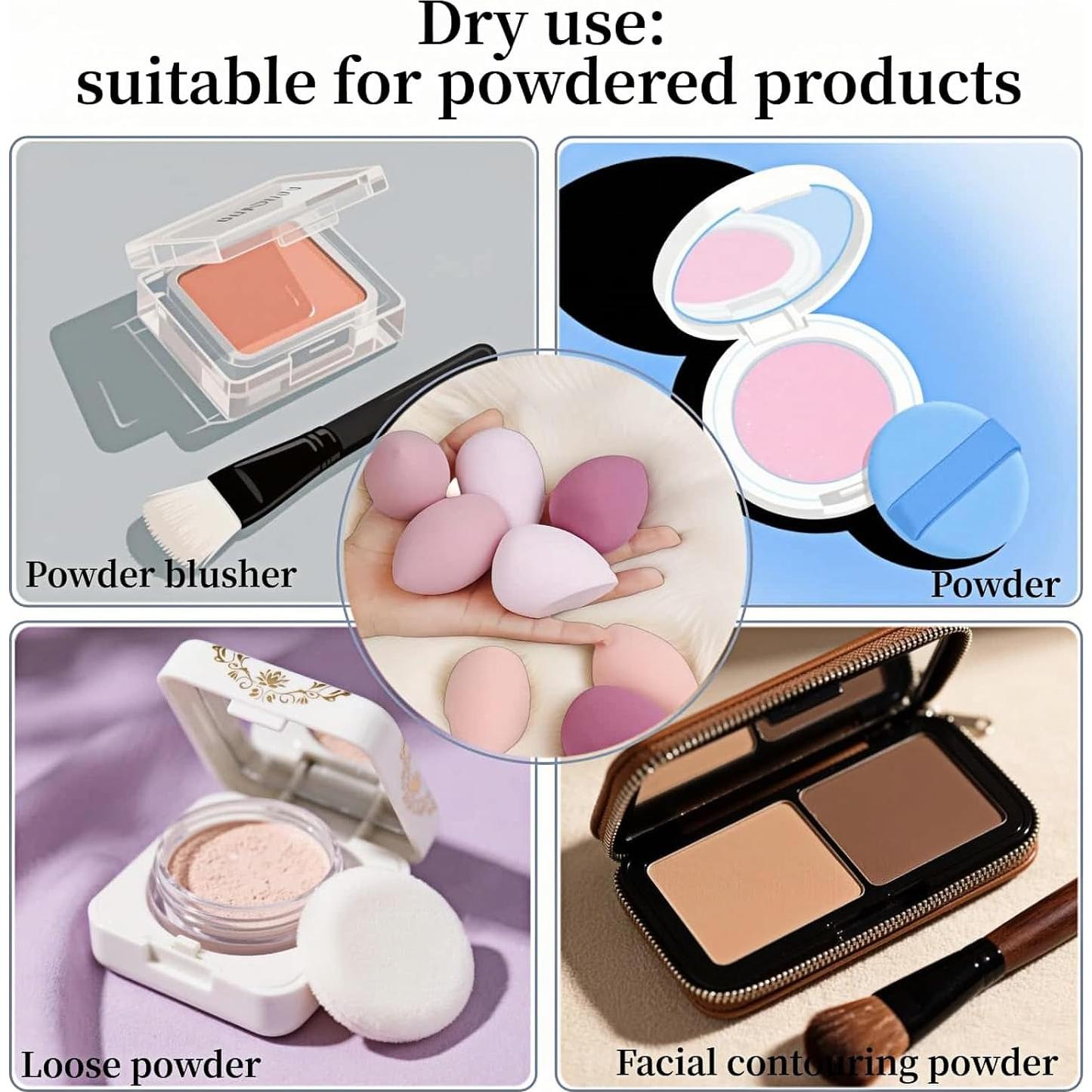 Juego de 8 Esponjas de Maquillaje Sin Látex FANBODTA - Ultra Suaves