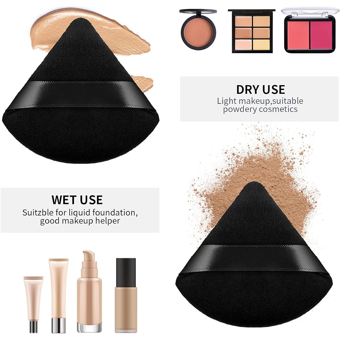 Esponjas de Maquillaje Triangulares Sibba 2 Piezas Terciopelo