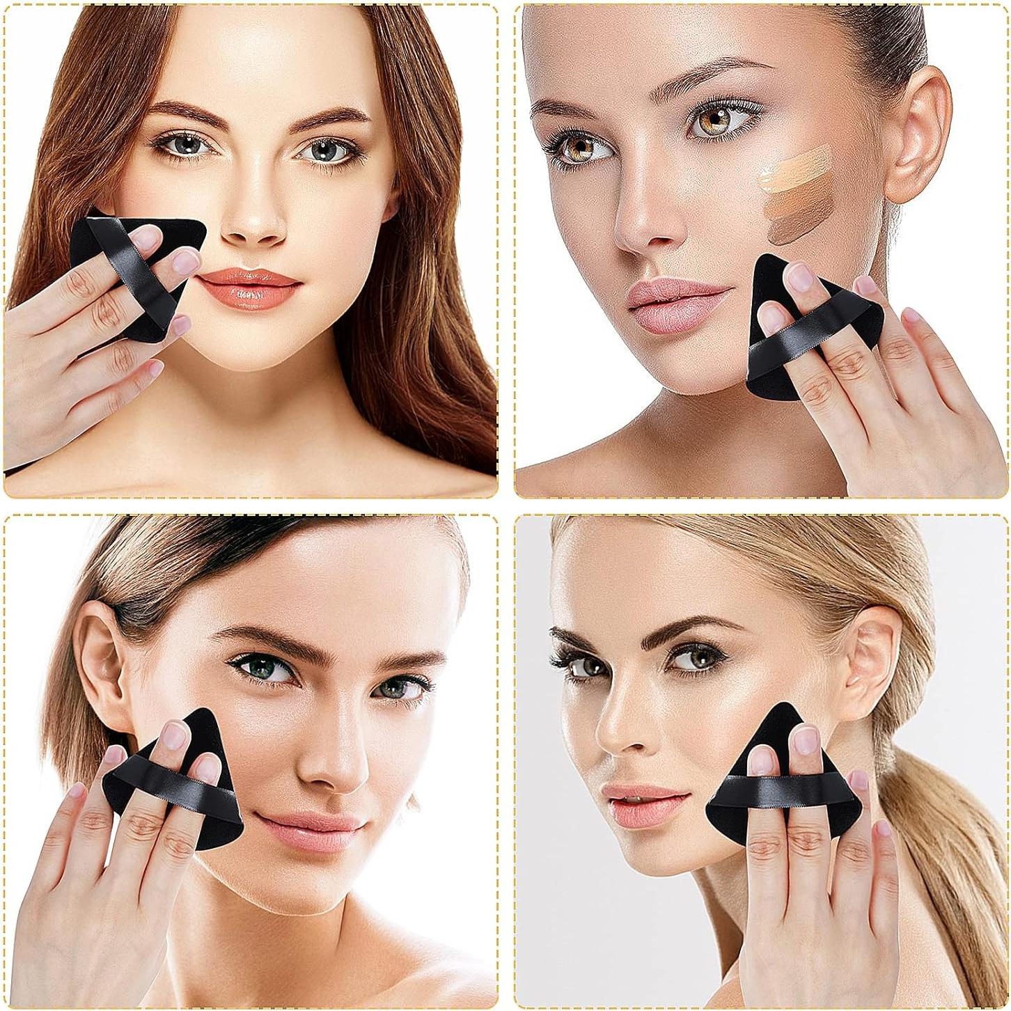 Esponjas de Maquillaje Triangulares Sibba 2 Piezas Terciopelo