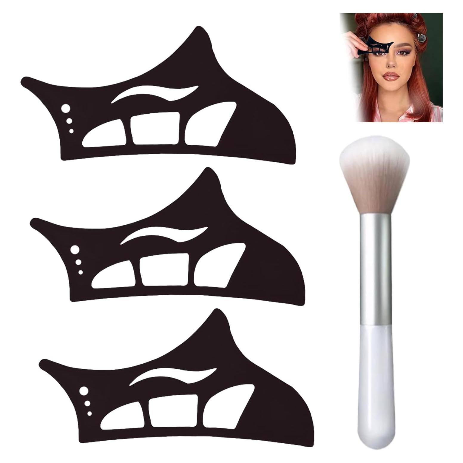 Plantilla de Sombra de Ojos 3 Pcs Panthra con Pincel - Silicona