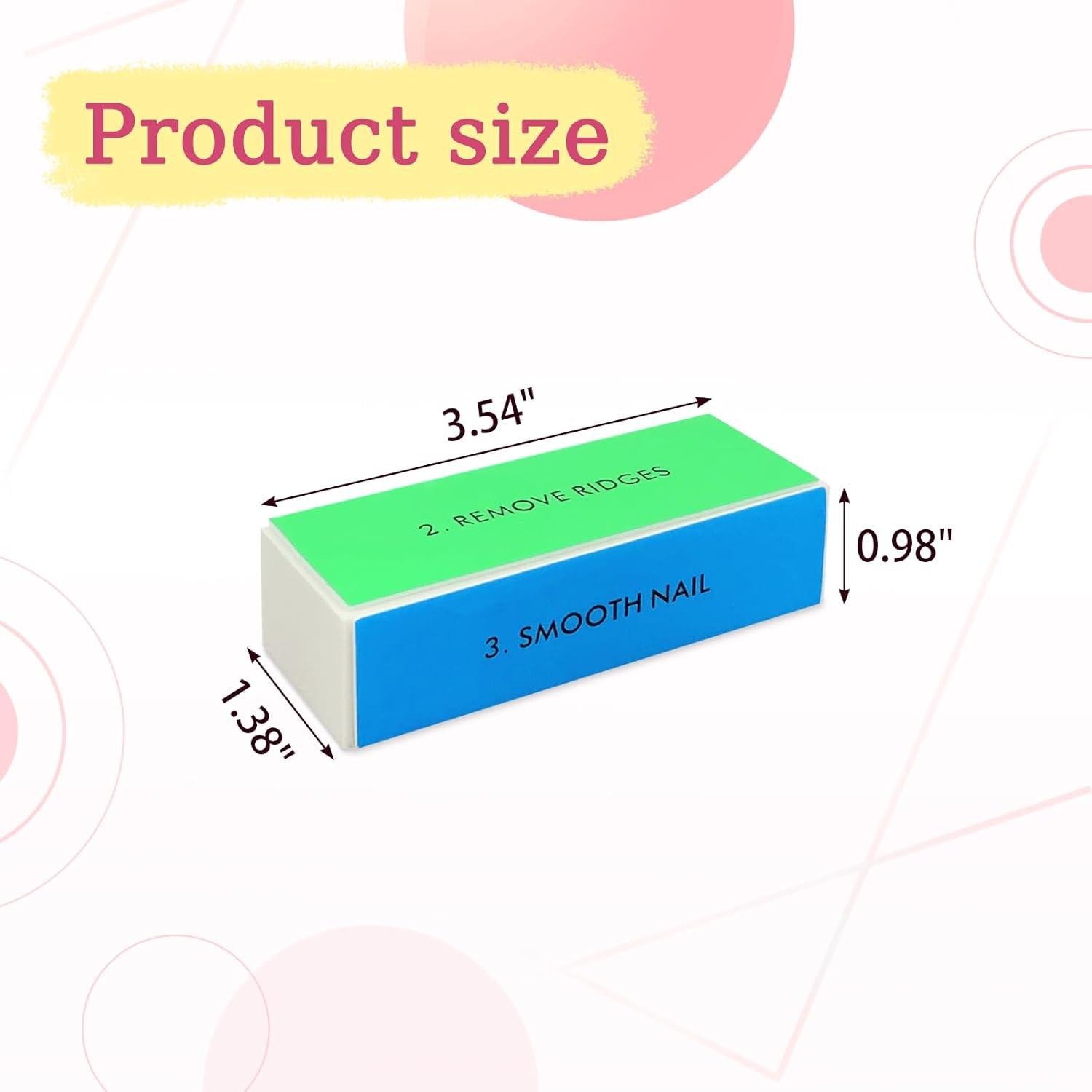 Bloque Pulidor de Uñas LNAUJS 12 Piezas 4 Lados Cuidado Suave