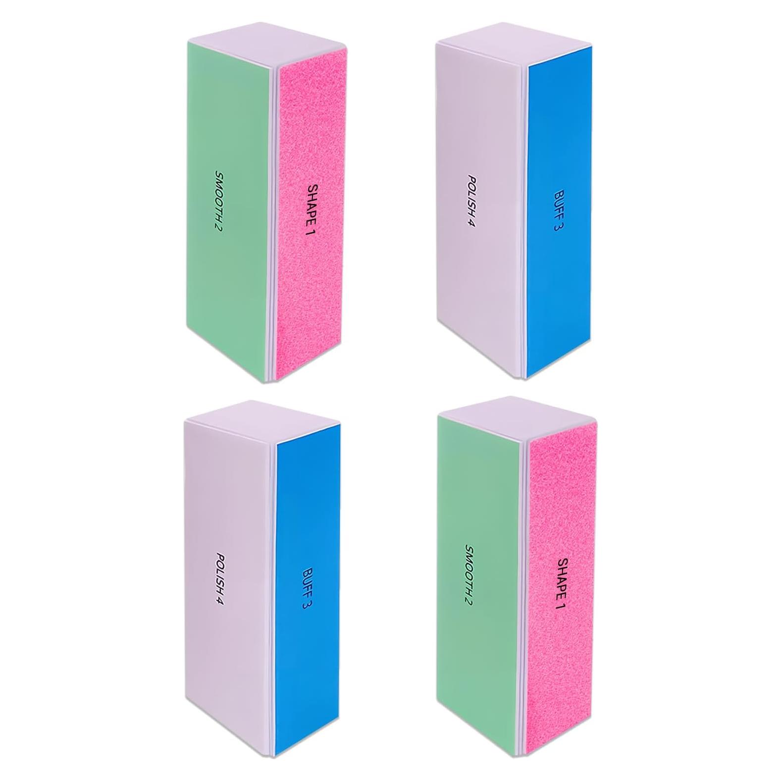 Bloques de Pulido de Uñas Qiifaiikooii 4 Pcs Grano 120-3000