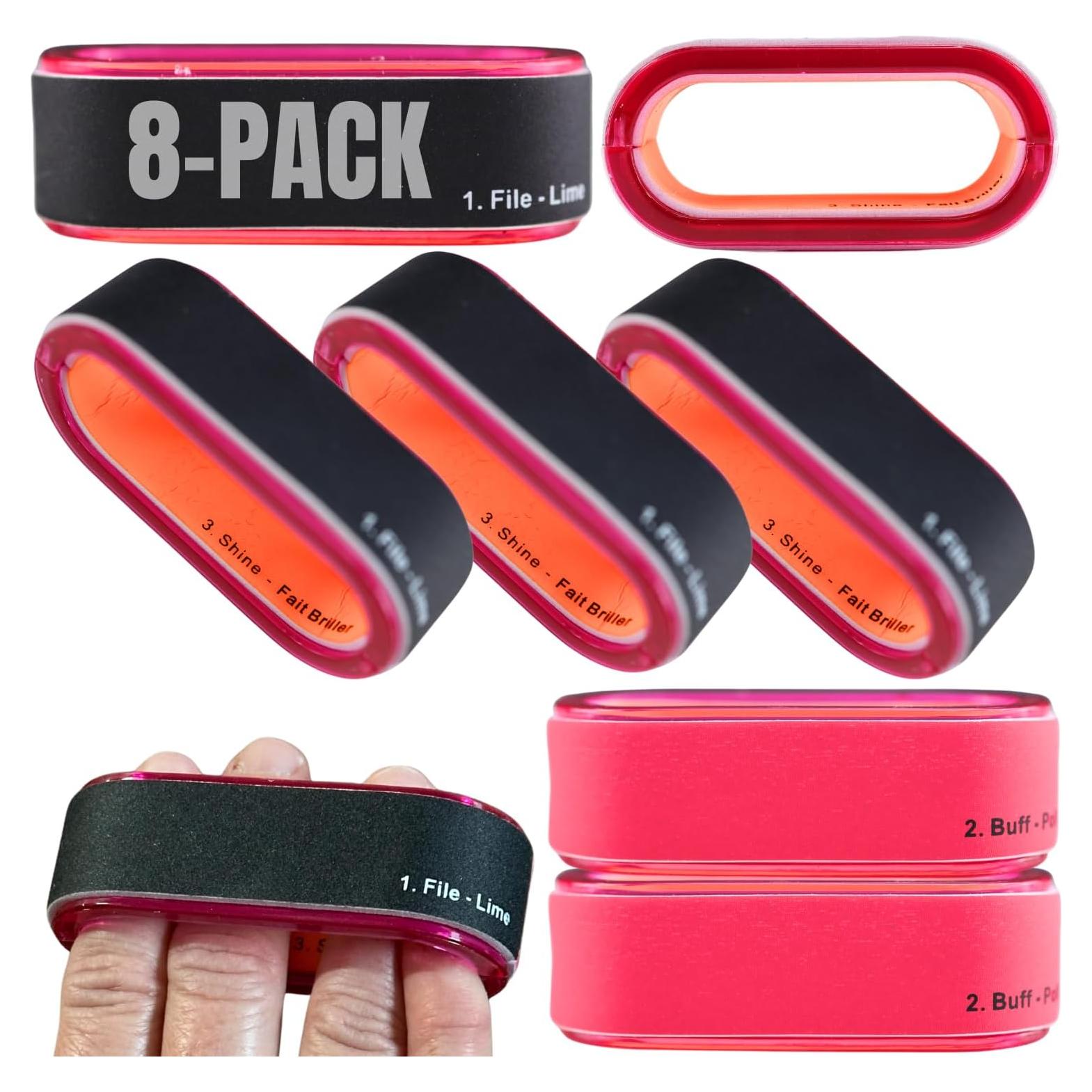 Bloques de Pulido de Uñas Iconikal - Paquete de 8, 3 Vías