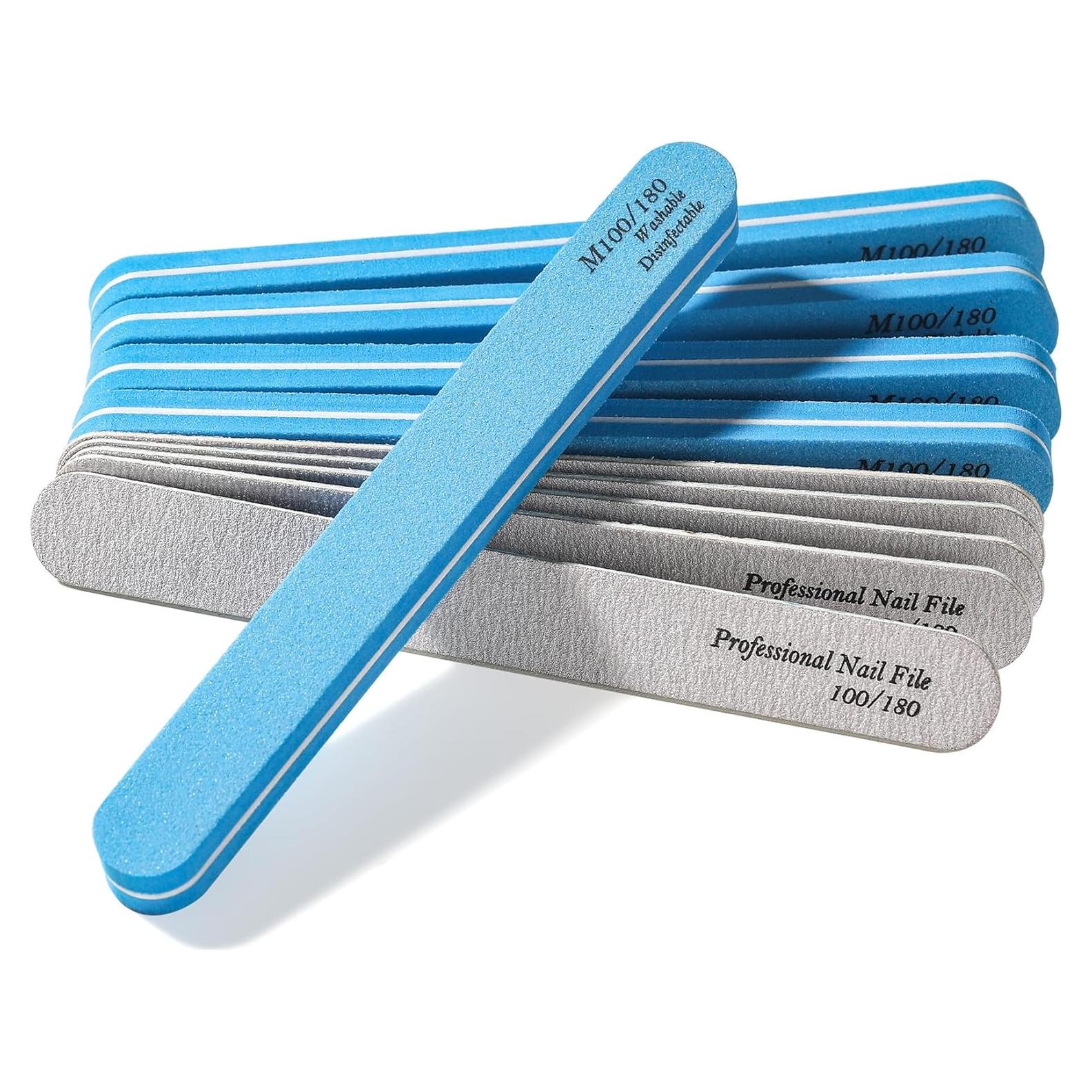 Set de Archivos de Uñas BALUCA 10 Piezas 100/180 Grano Azul