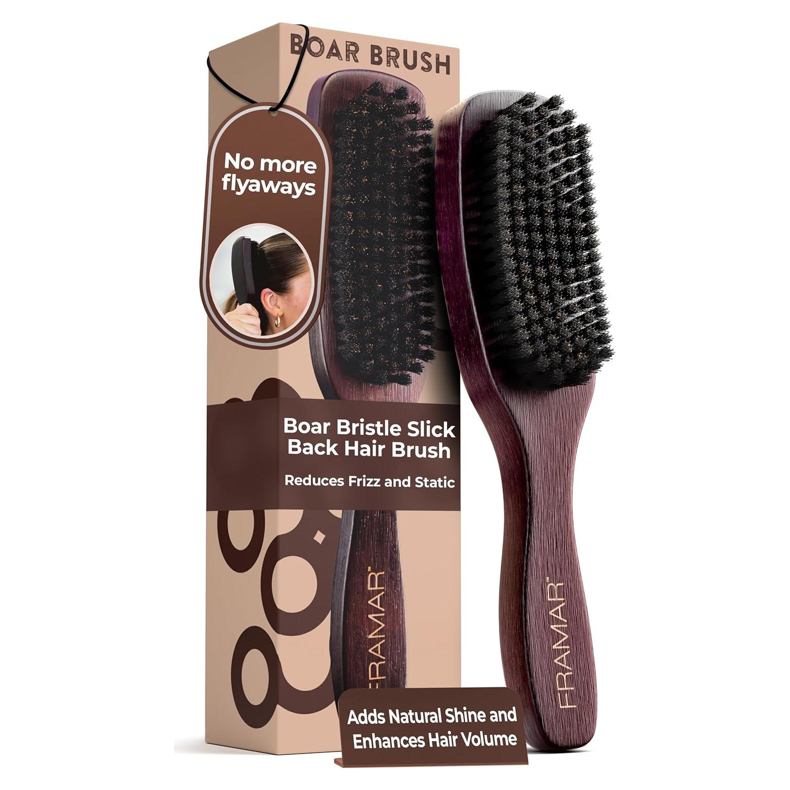 Cepillo Slick Back Framar con Cerdas de Jabalí - Alisa y Brinda Brillo