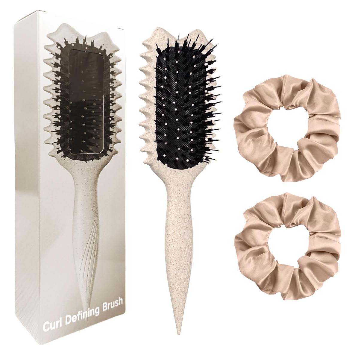 Cepillo Definidor de Rizos Kazunark con Cerda de Jabalí Beige