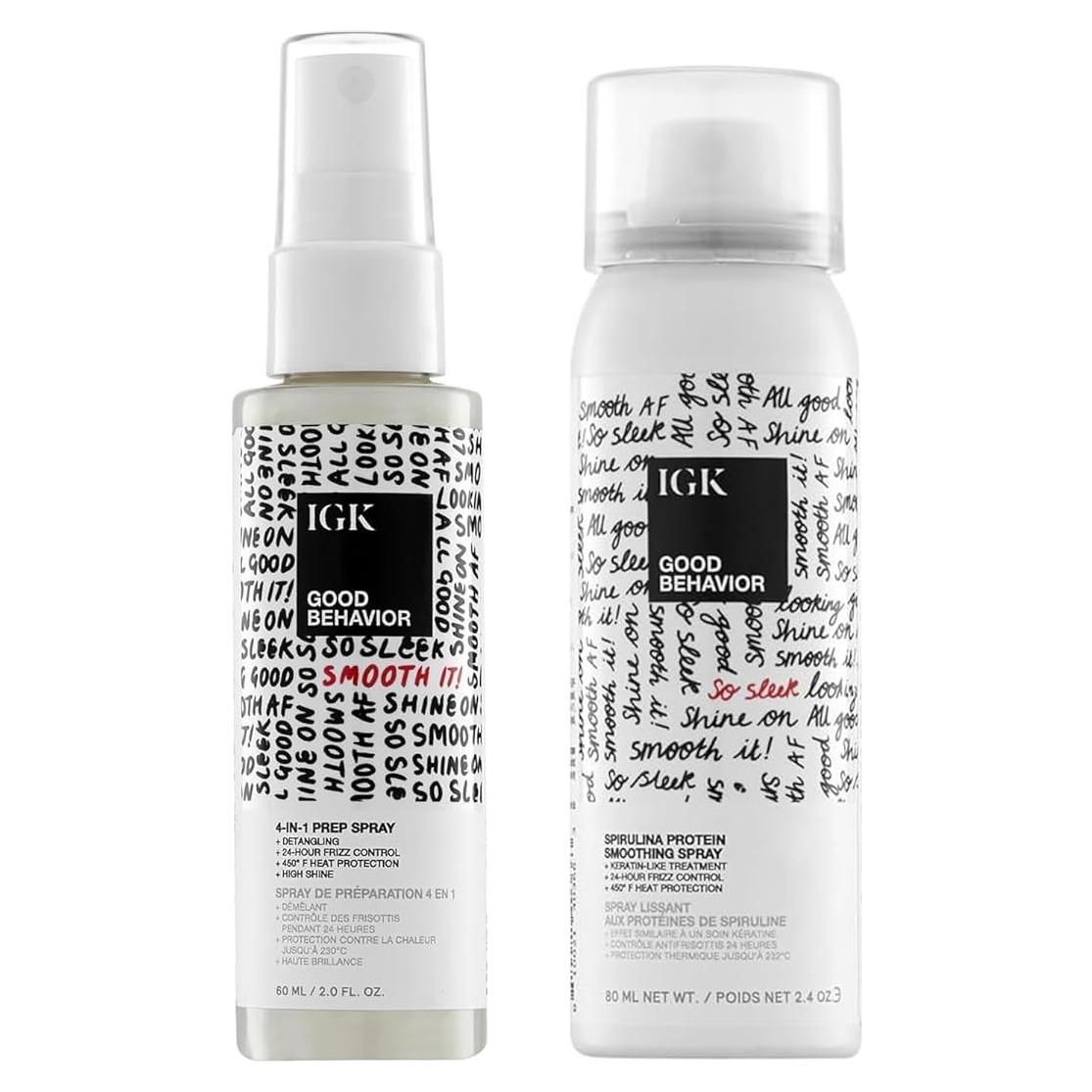 Set de Viaje IGK GOOD BEHAVIOR 4-en-1 y Alisador Espirulina