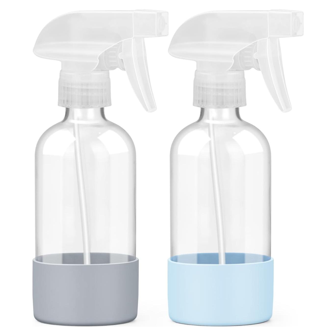 Paquete de 2 Botellas Spray Vidrio 240ml Worldgsb Azul y Gris