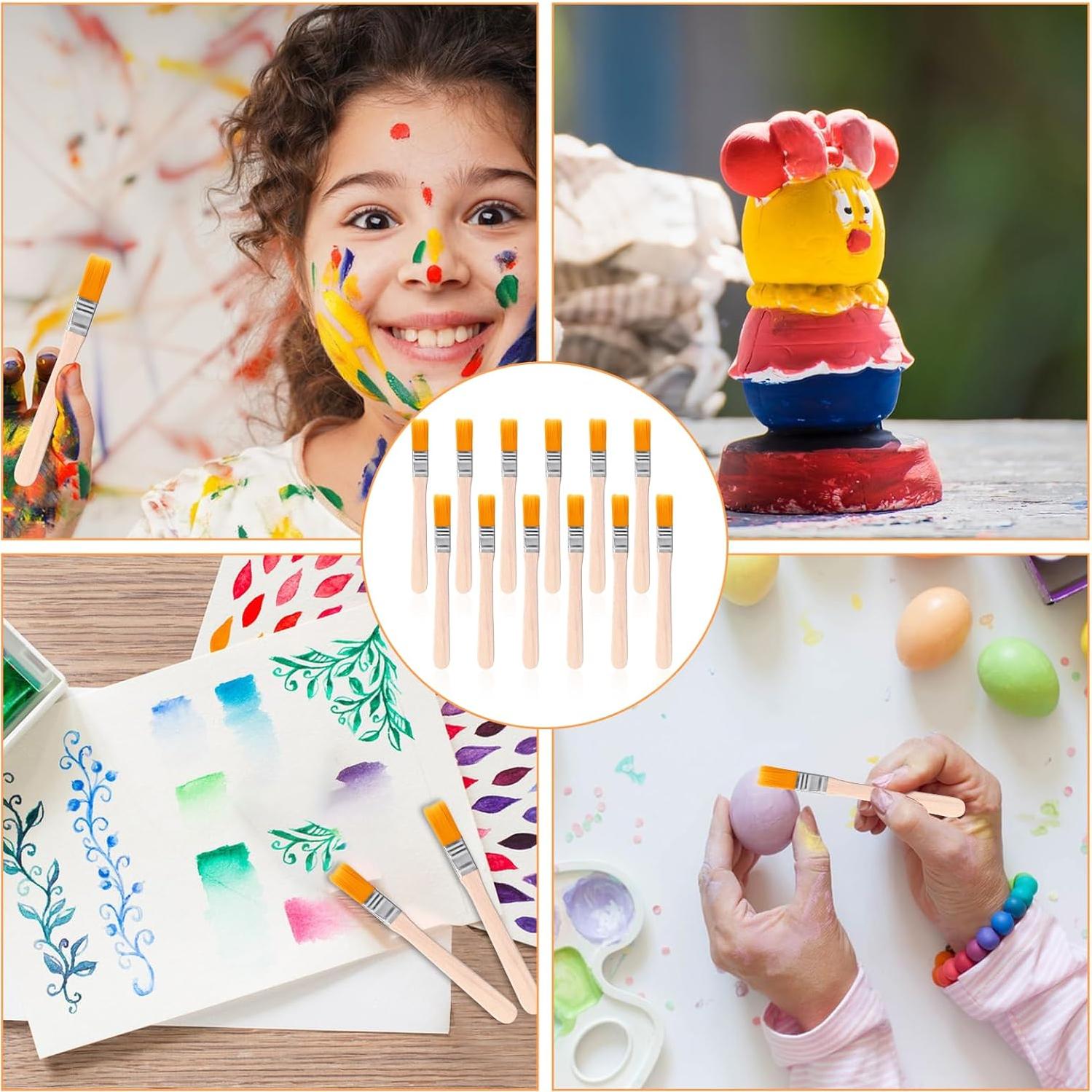 12 Pinceles de Pintura KALIONE 12.7 cm Cerda Nylon Mango Madera