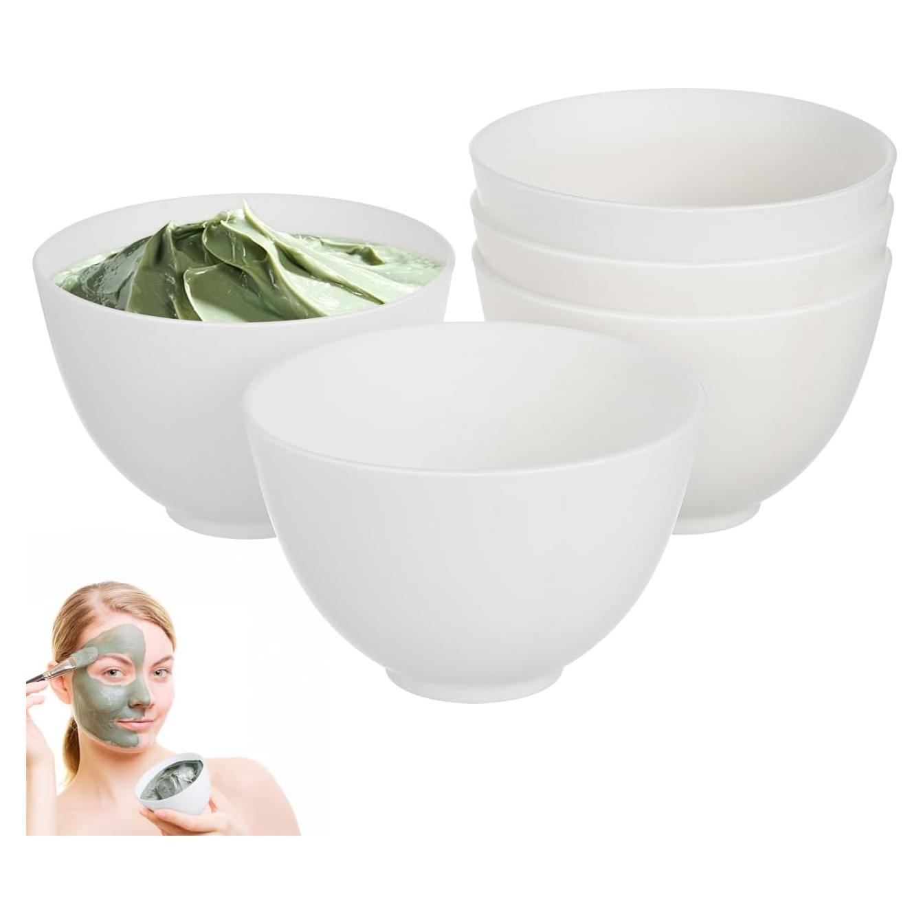 Set de 5 Tazones de Mezcla de Silicona Minkissy para Máscaras Faciales