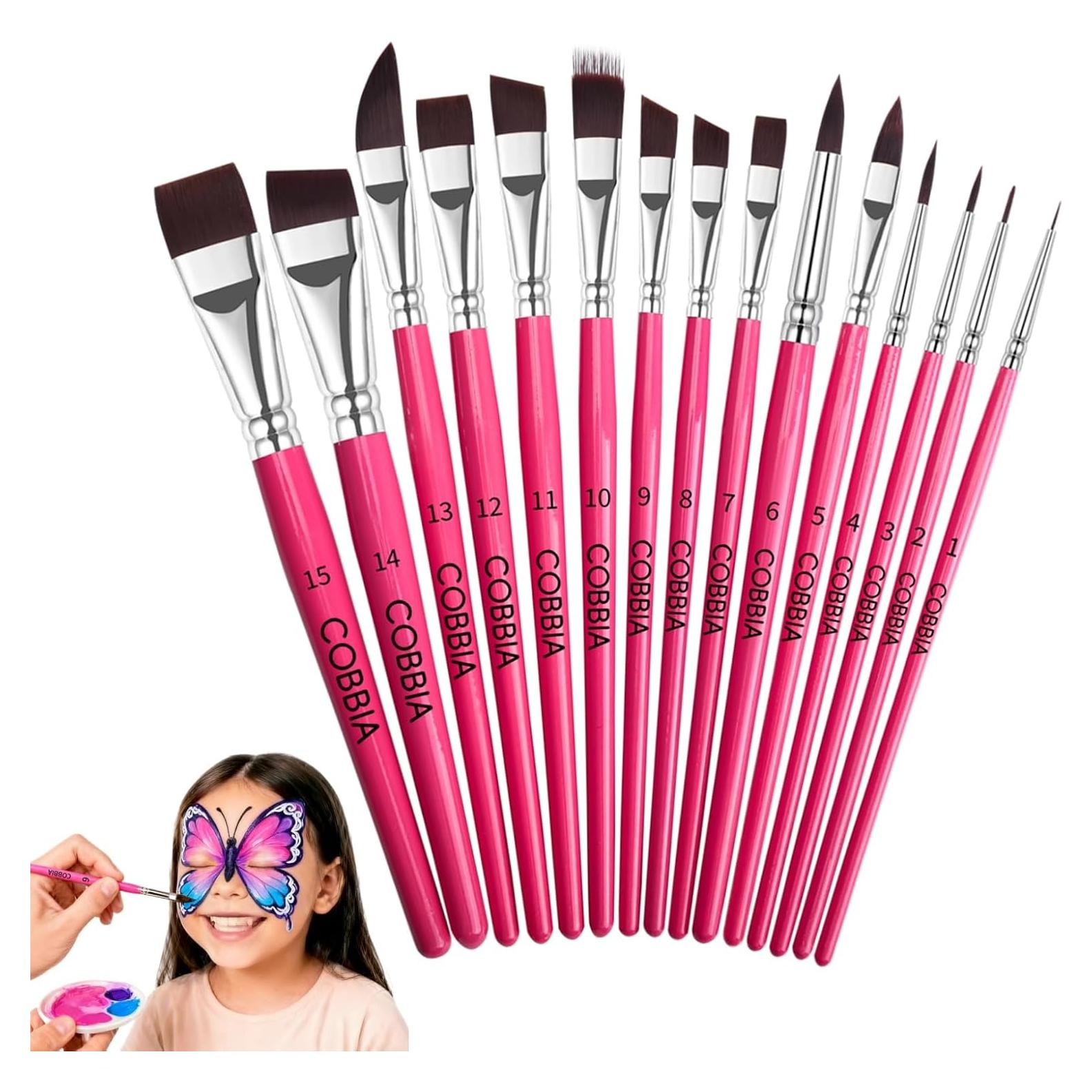 Juego de Pinceles para Pintura Facial COBBIA 15 Piezas