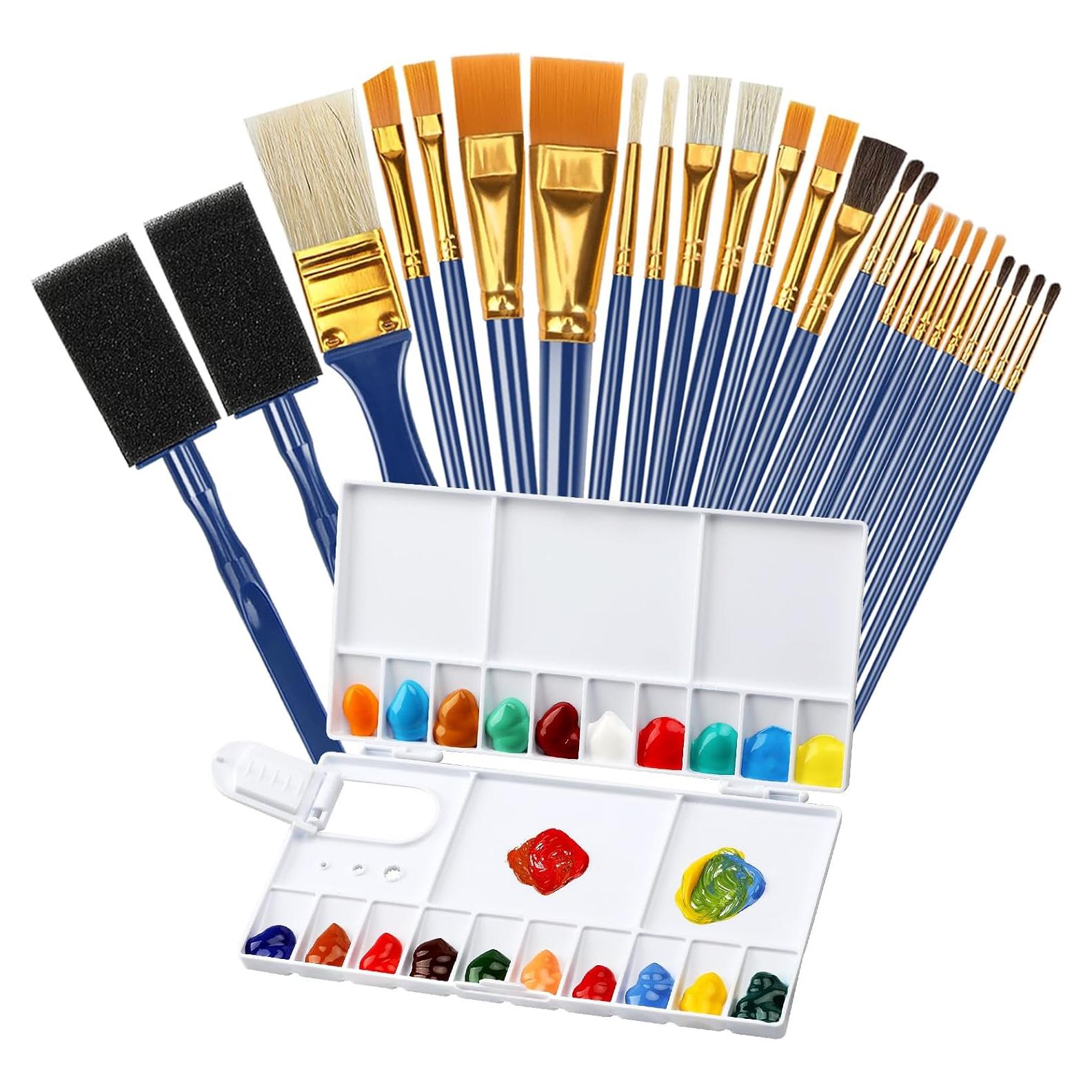 Conjunto de Pinceles de Pintura Halobios 26 Piezas Acrílico y Óleo