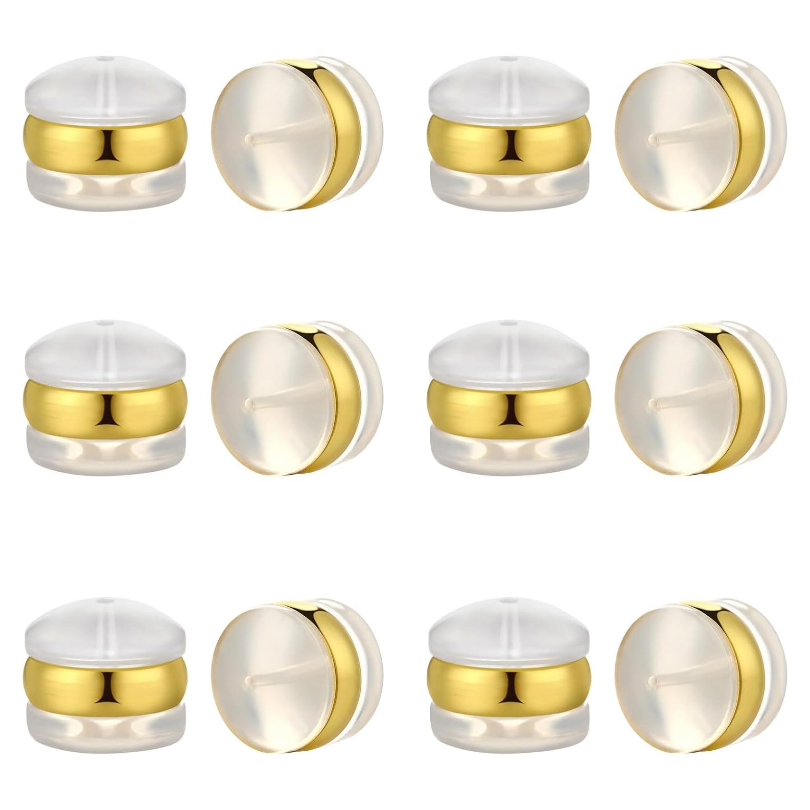 Tapones de Silicona DELECOE 7mm Hipoalergénicos 12pcs Dorado