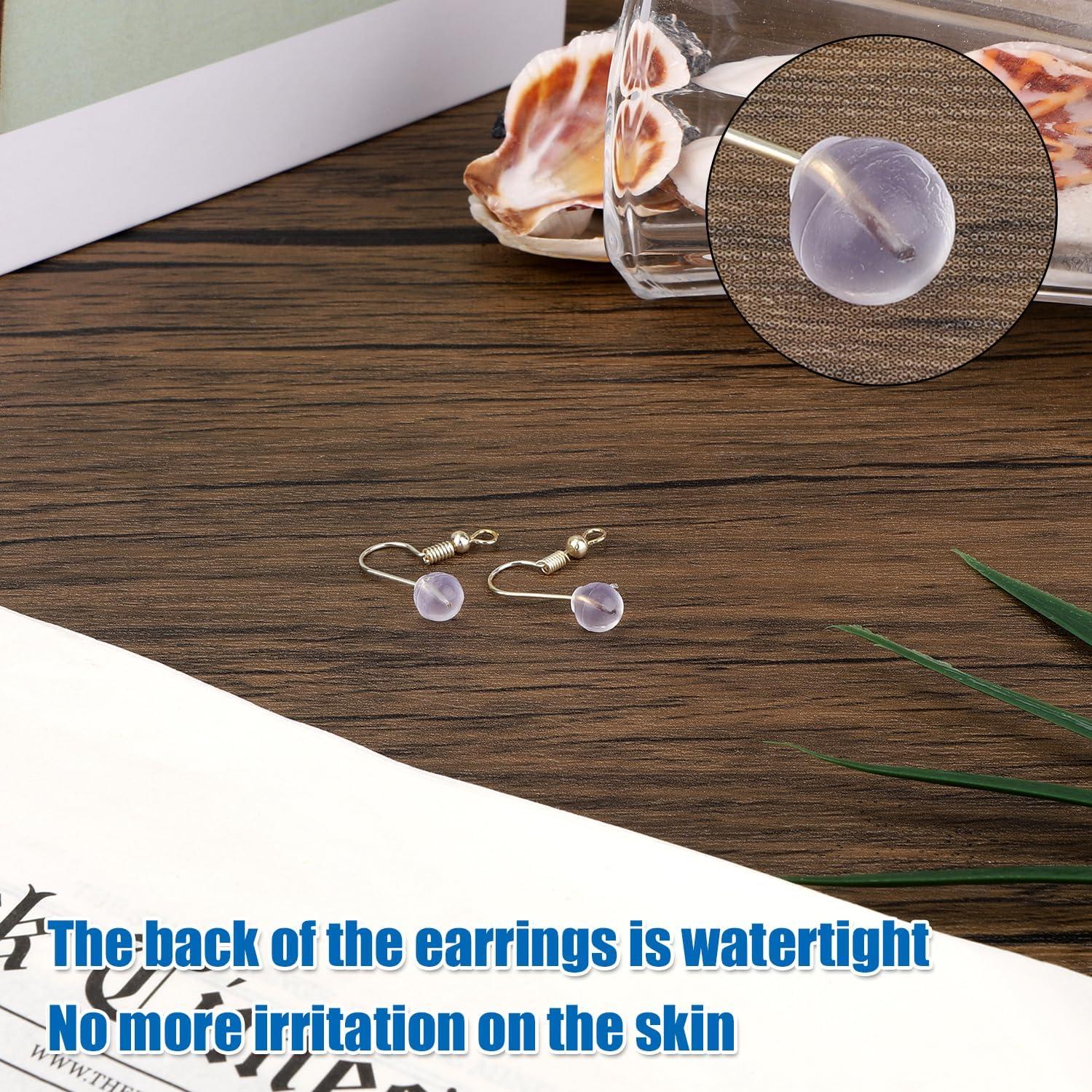 50 Tapones de Goma Transparentes Gosknor para Pendientes