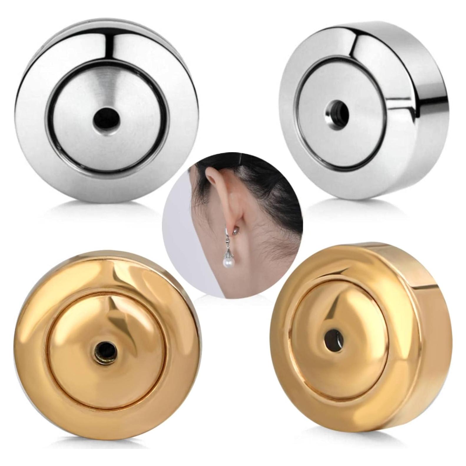 Resortes para Pendientes JIACHARMED 4PCS Oro Blanco 18K