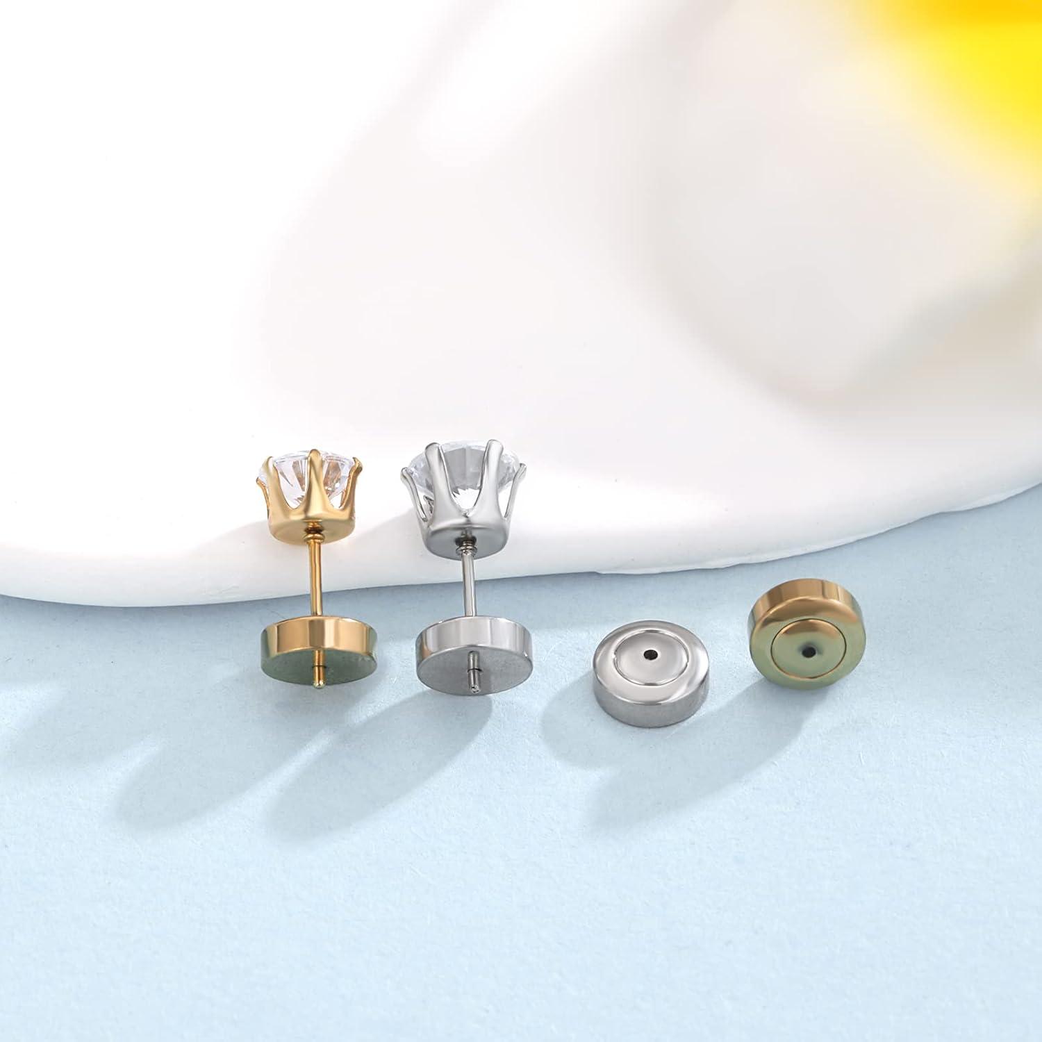 Resortes para Pendientes JIACHARMED 4PCS Oro Blanco 18K