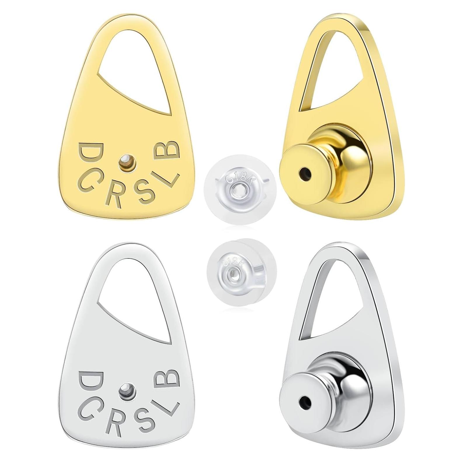 Respaldos de Pendientes DCRSLB Triángulo 4 Pcs Hipoalergénicos