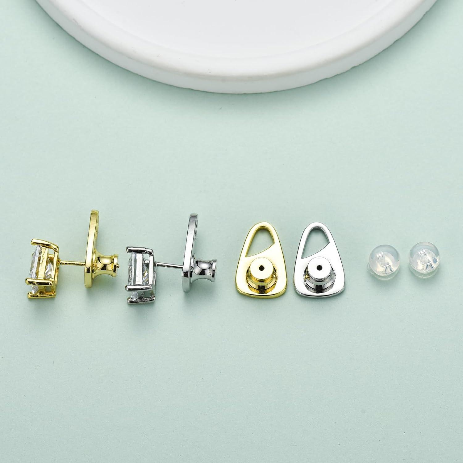 Respaldos de Pendientes DCRSLB Triángulo 4 Pcs Hipoalergénicos