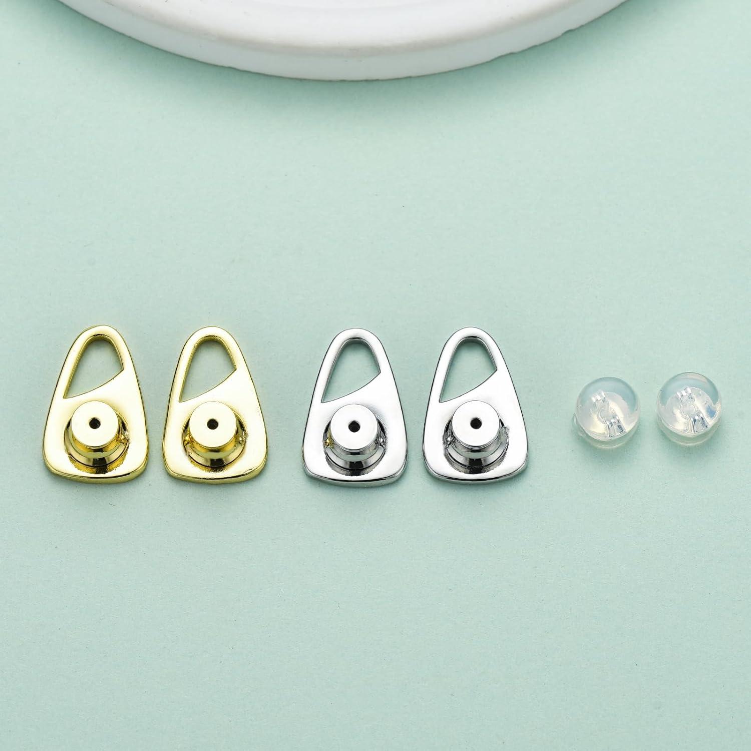 Respaldos de Pendientes DCRSLB Triángulo 4 Pcs Hipoalergénicos