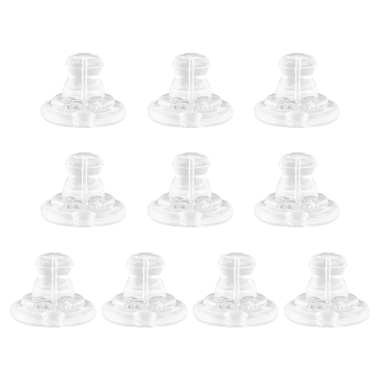 Earring Backs, 18K Gold Silicone Earring Backs, Studs, Hypoallergenice Silicone Earring Backs Replacements for Studs/Droopy Ears, No-Irritate Soft Clear Earring Backs for Adults (Color:Silver)