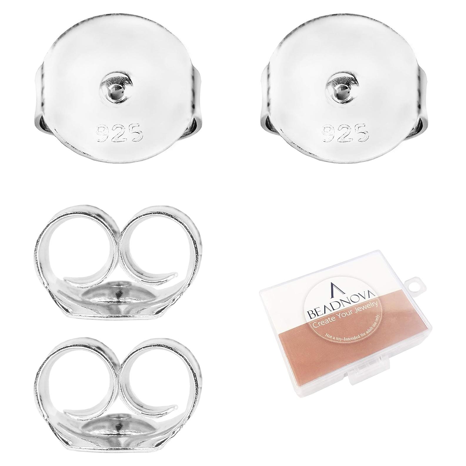 Respaldo de Aretes de Plata Esterlina 925 BEADNOVA - 4 Piezas