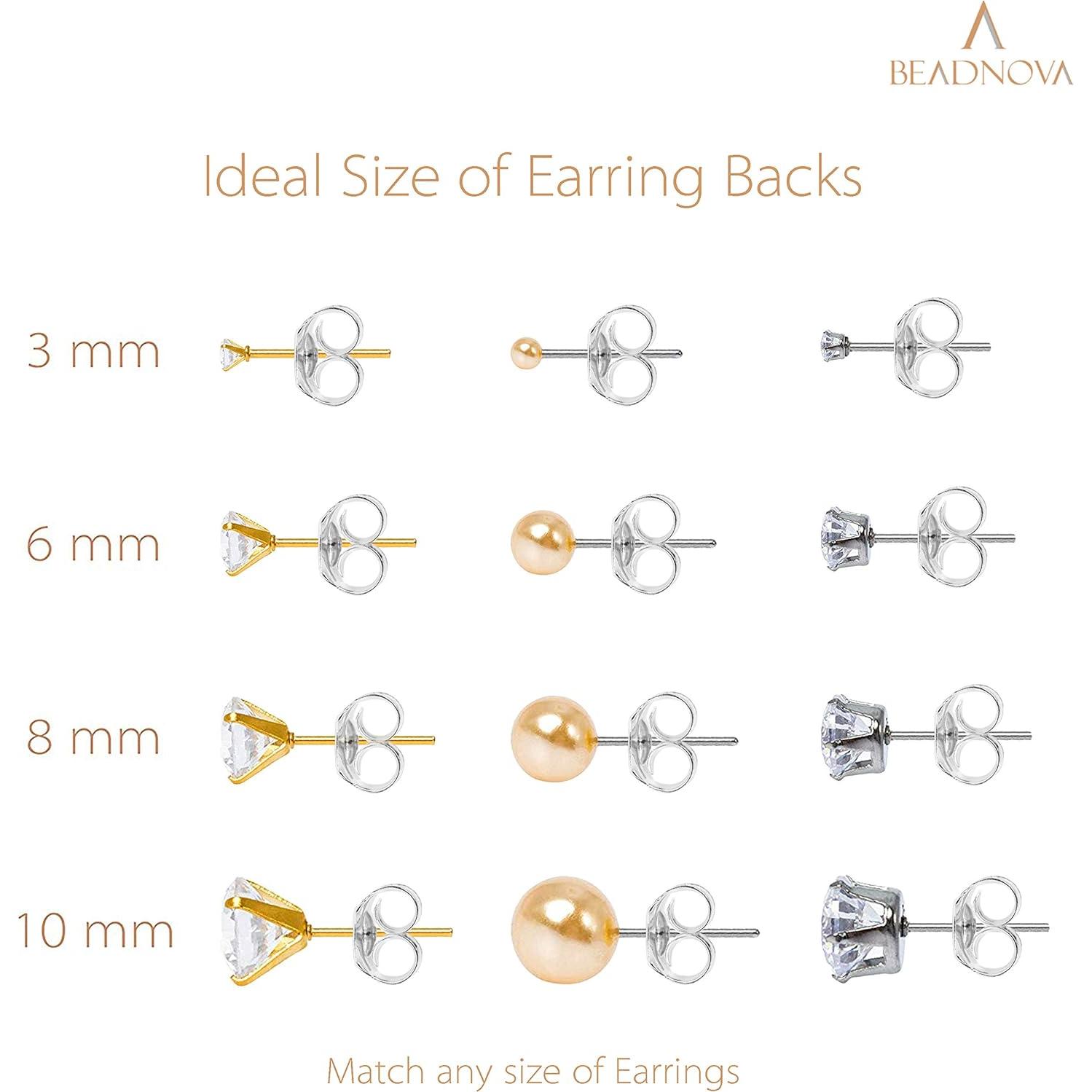 Respaldo de Aretes de Plata Esterlina 925 BEADNOVA - 4 Piezas