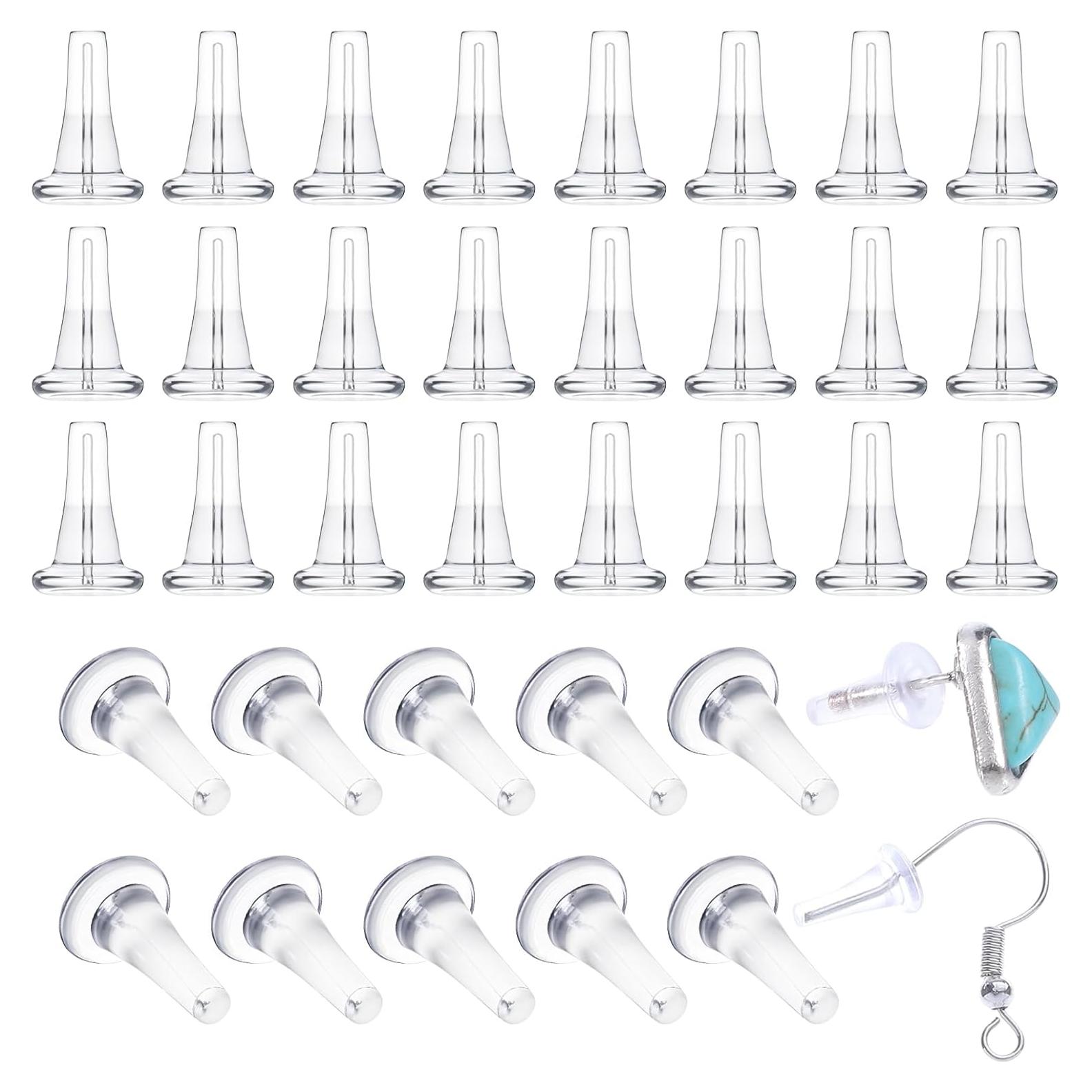 100 Tapones de Silicona Transparentes Simarro para Pendientes