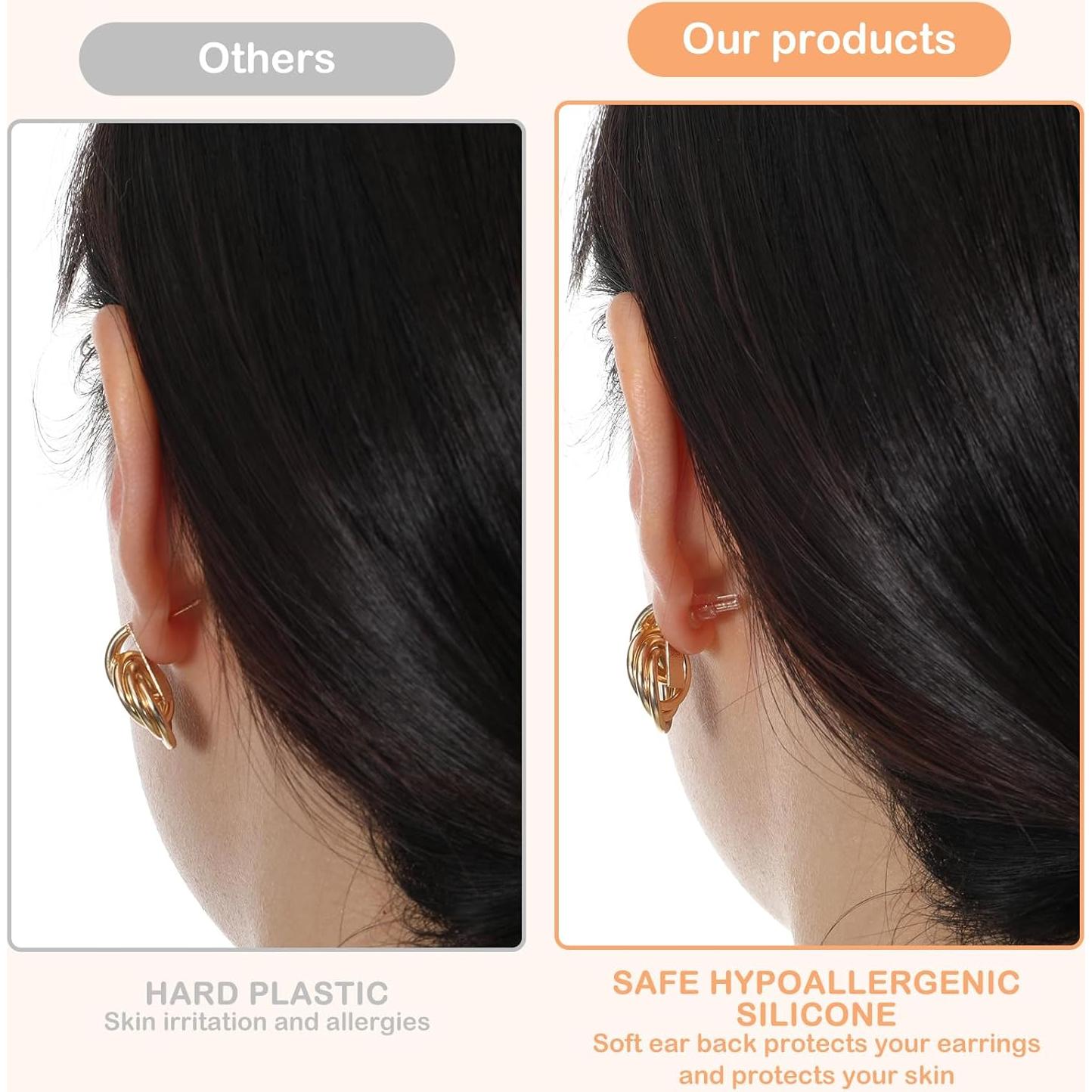 100 Tapones de Silicona Transparentes Simarro para Pendientes