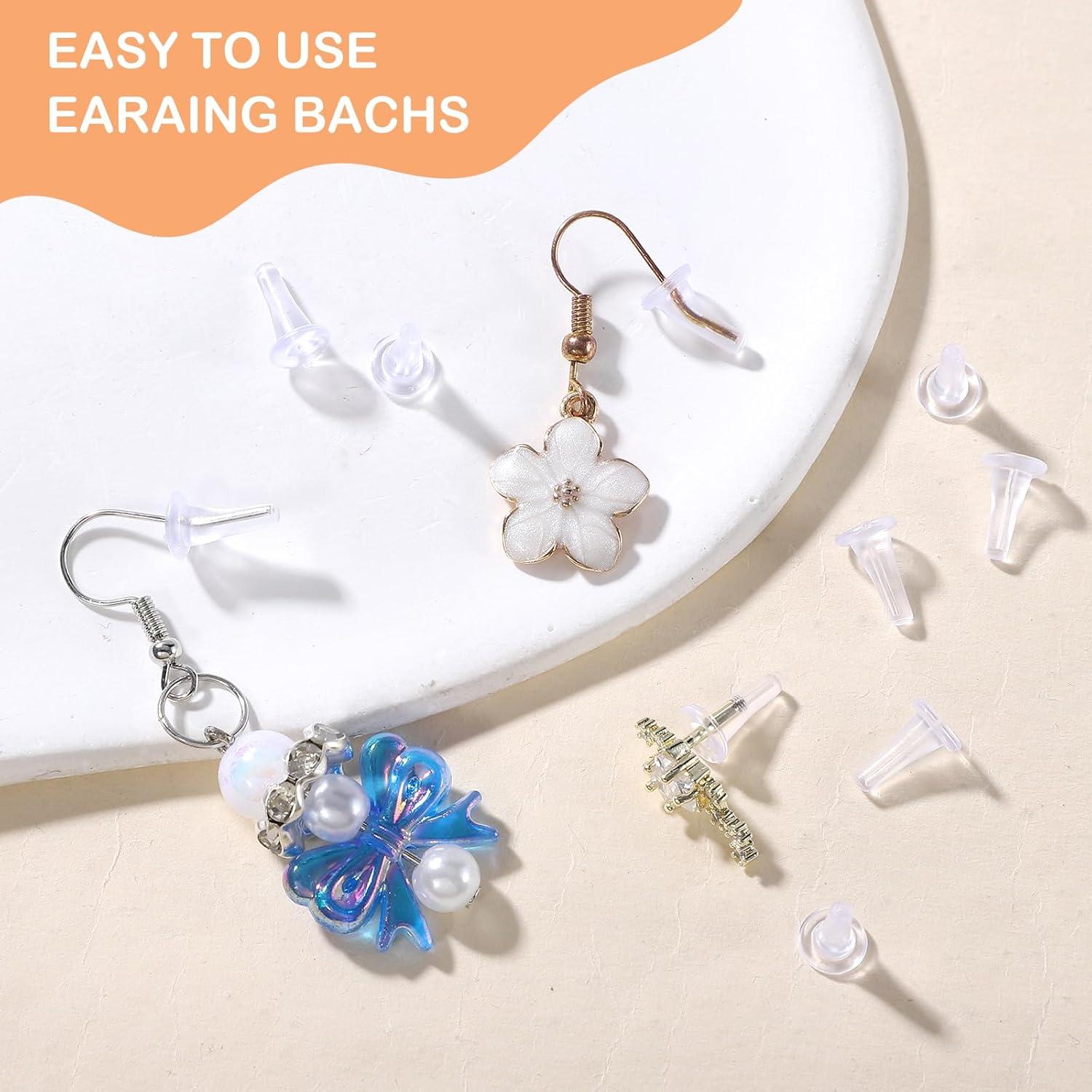 100 Tapones de Silicona Transparentes Simarro para Pendientes