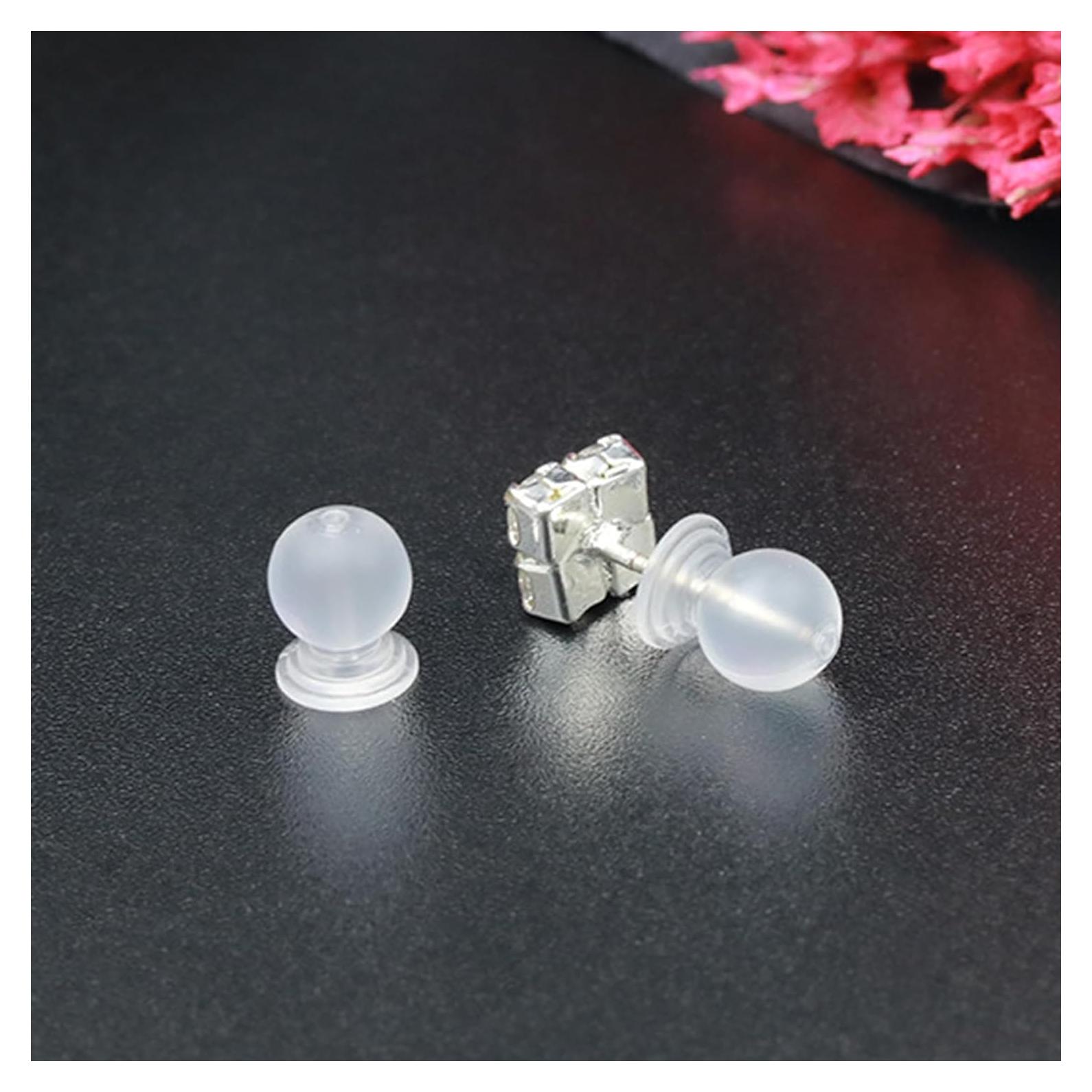 Respaldos de Aretes Suaves Melimarry 50 Piezas TPE Médico