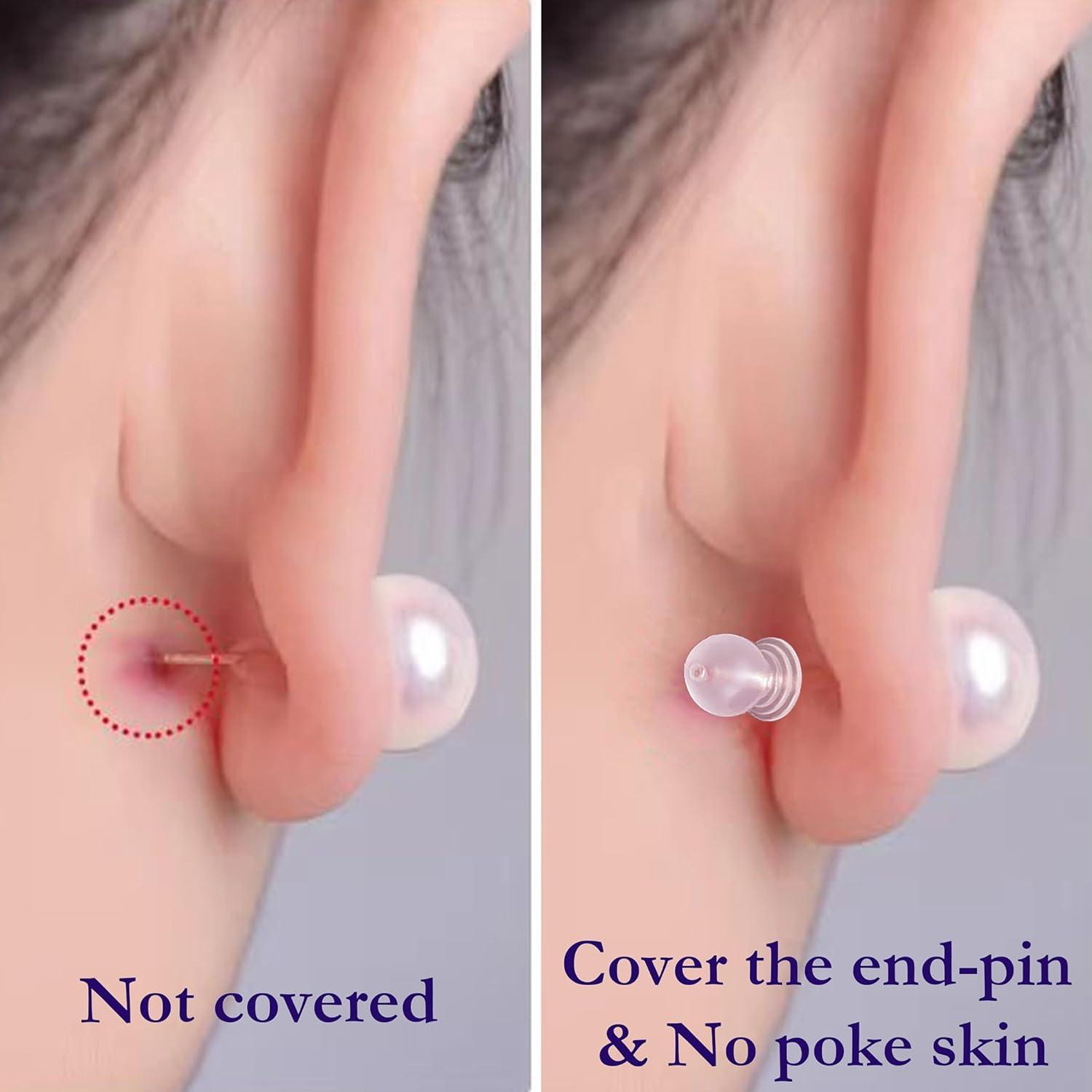 Respaldos de Aretes de Silicona TPE OwlkOrmy - 50 Piezas Hipoalergénicas