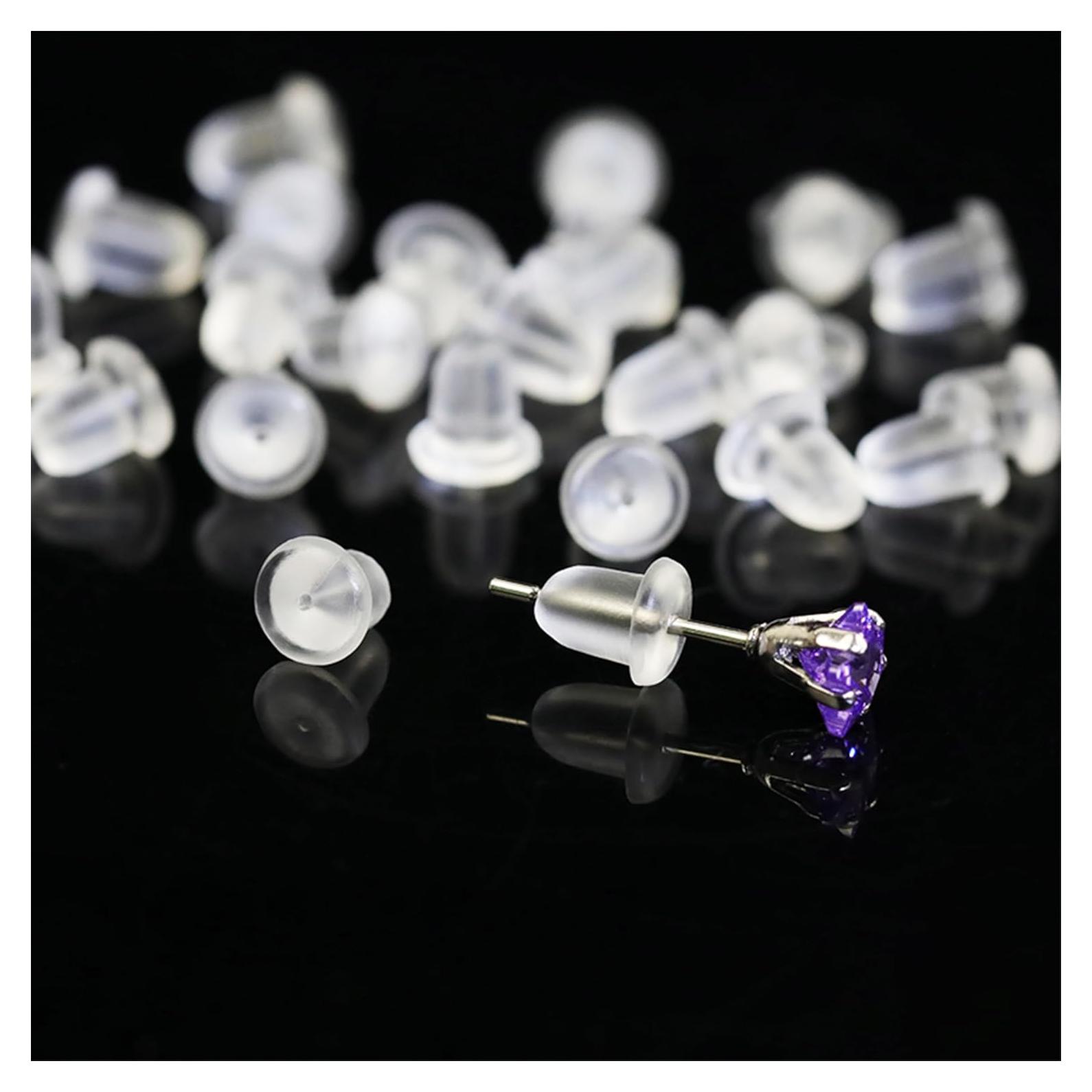 Cojinetes de Aretes de Silicona Meniala, 200 Piezas Transparentes