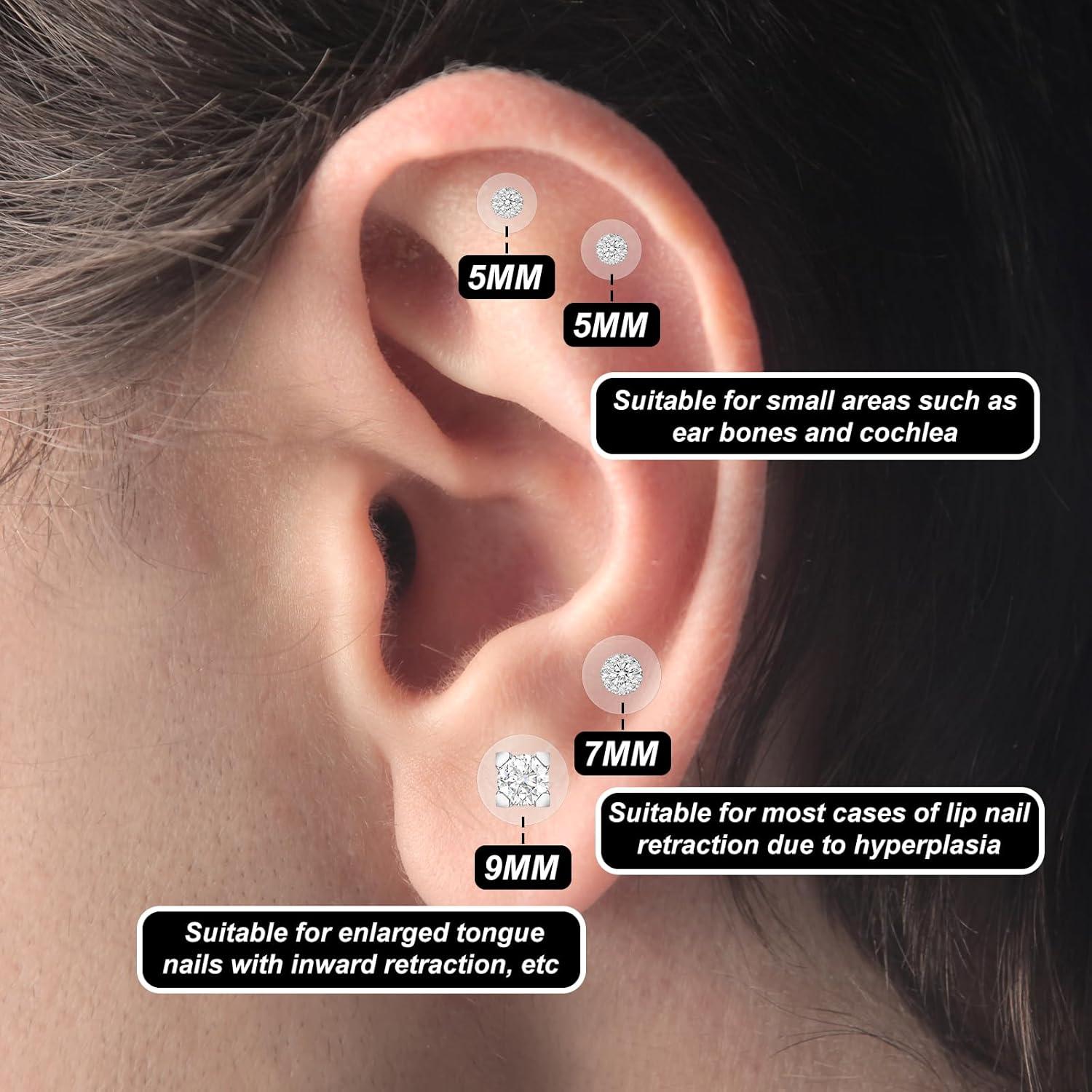 60 Discos de Perforación de Silicona LIQWEI para Aretes