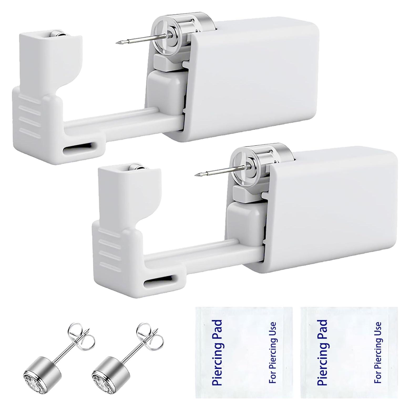 Kit de perforación de orejas SLVIEKAE con aretes CZ 4mm